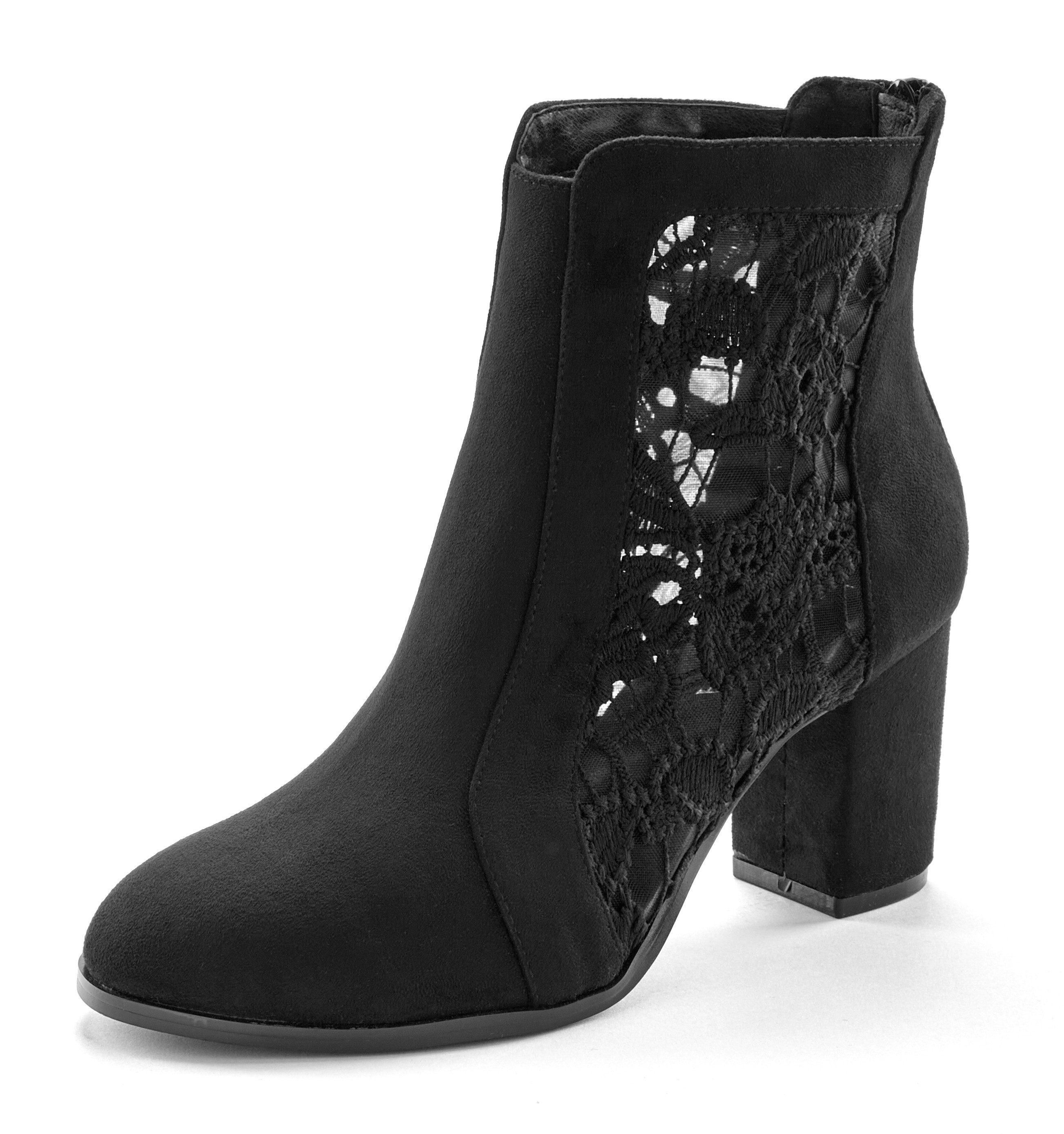 Lascana Highheel-laarsjes Ankle boot, laars met modieuze punt en comfortabele blokhak