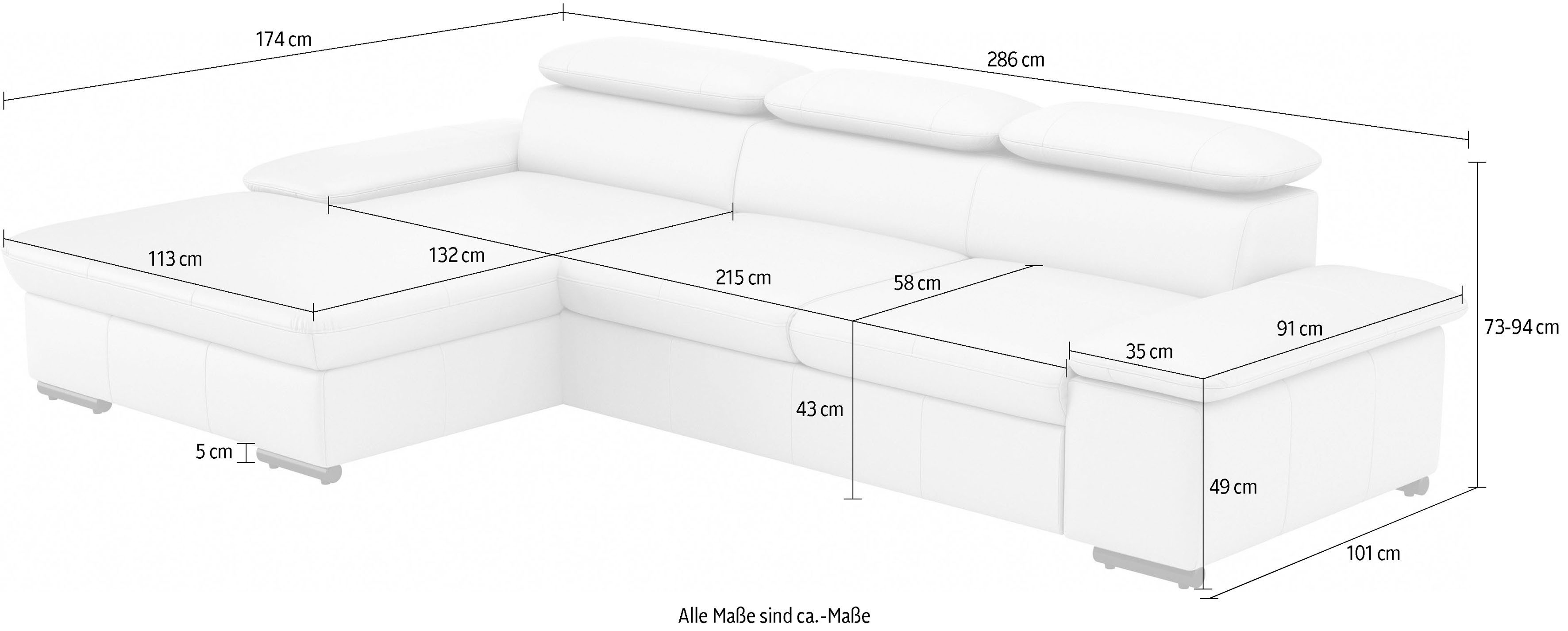 sit&more Hoekbank Alcudia L-vorm optioneel met slaapfunctie