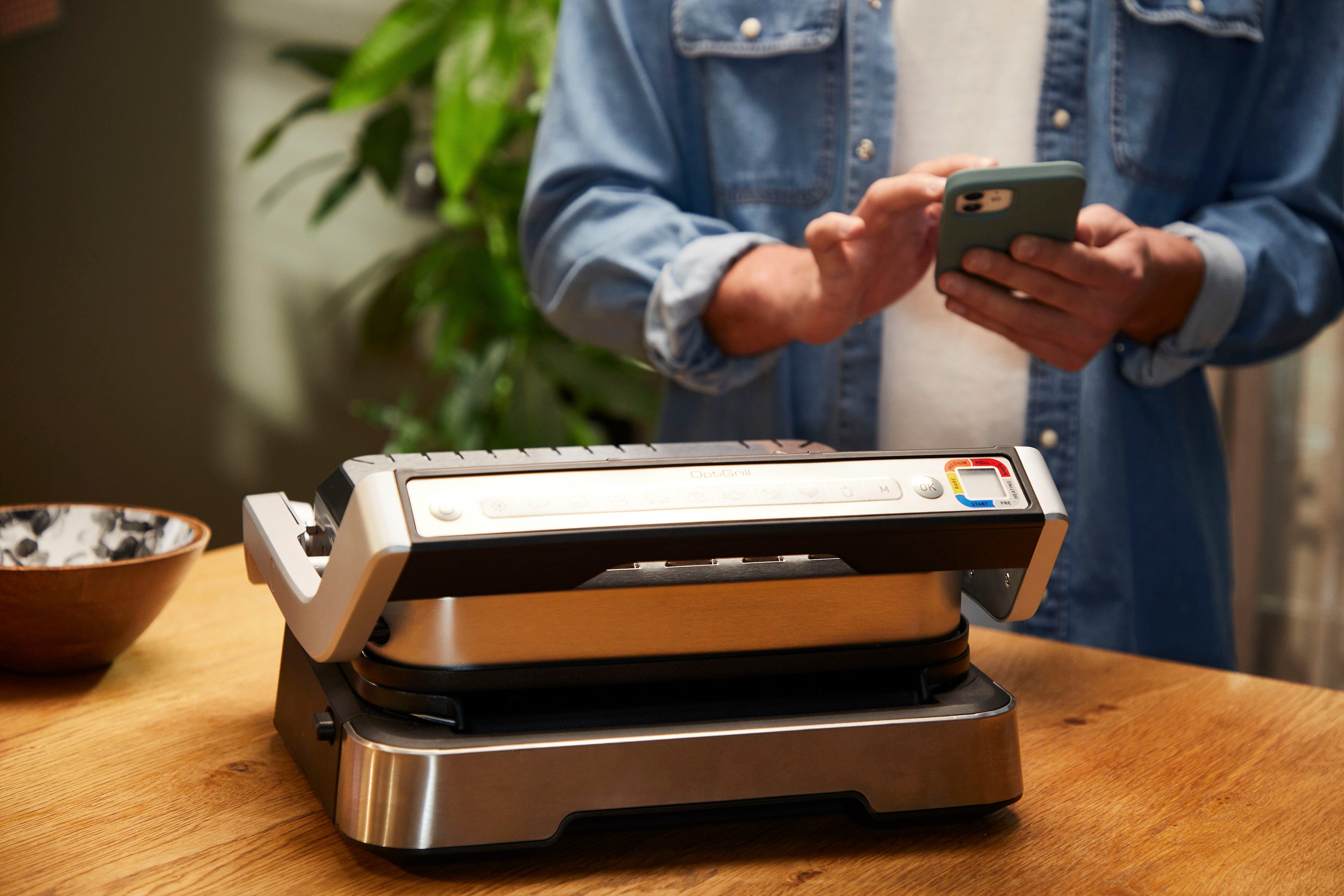 Tefal Contactgrill GC773D OptiGrill 2-in-1 met grilltang intelligente grill & bbq, scharnierend, 9 automatische programma's