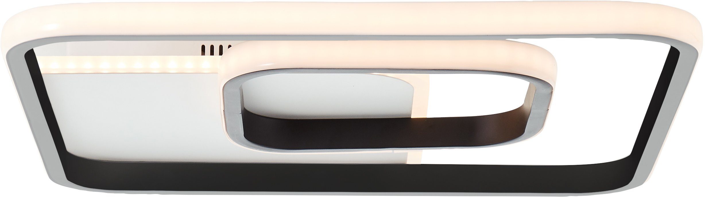 Brilliant Leuchten Led-plafondlamp Merapi 41 x 41 cm, 3600 lm, warmwit licht, metaal, kunststof, wit/zwart (1 stuk)