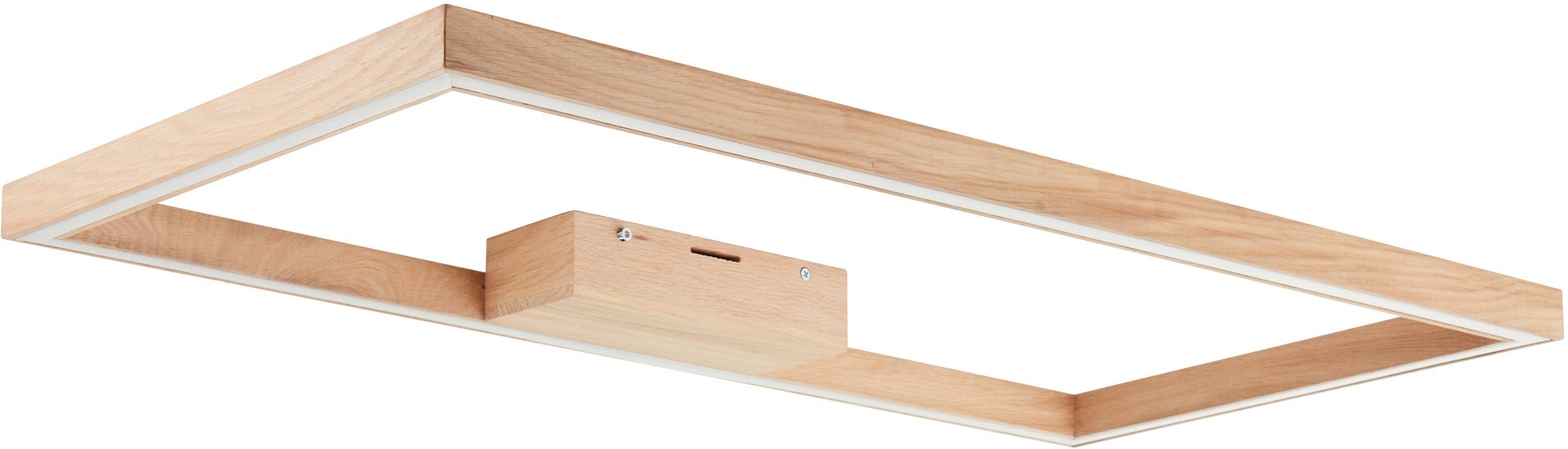 Brilliant Leuchten Led-plafondlamp Delgrosso 83 x 38 cm, 2600 lm, warmwit licht, hout/kunststof, geolied eiken (1 stuk)