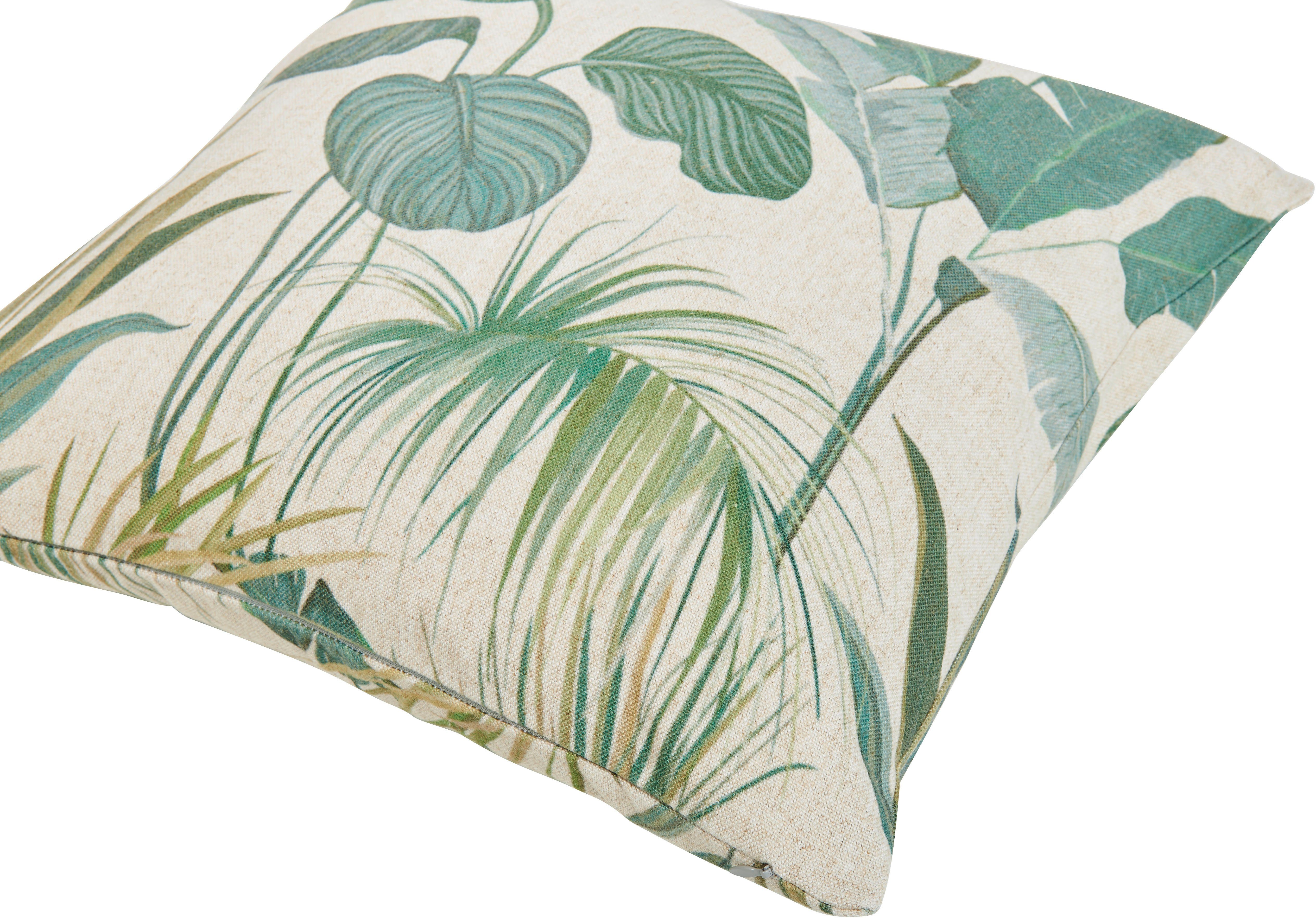 done.® Kussenhoes Tropical Flowers Dubbelzijdig bedrukte kussenhoes van canvasstof met linnenpercentage (1 stuk)