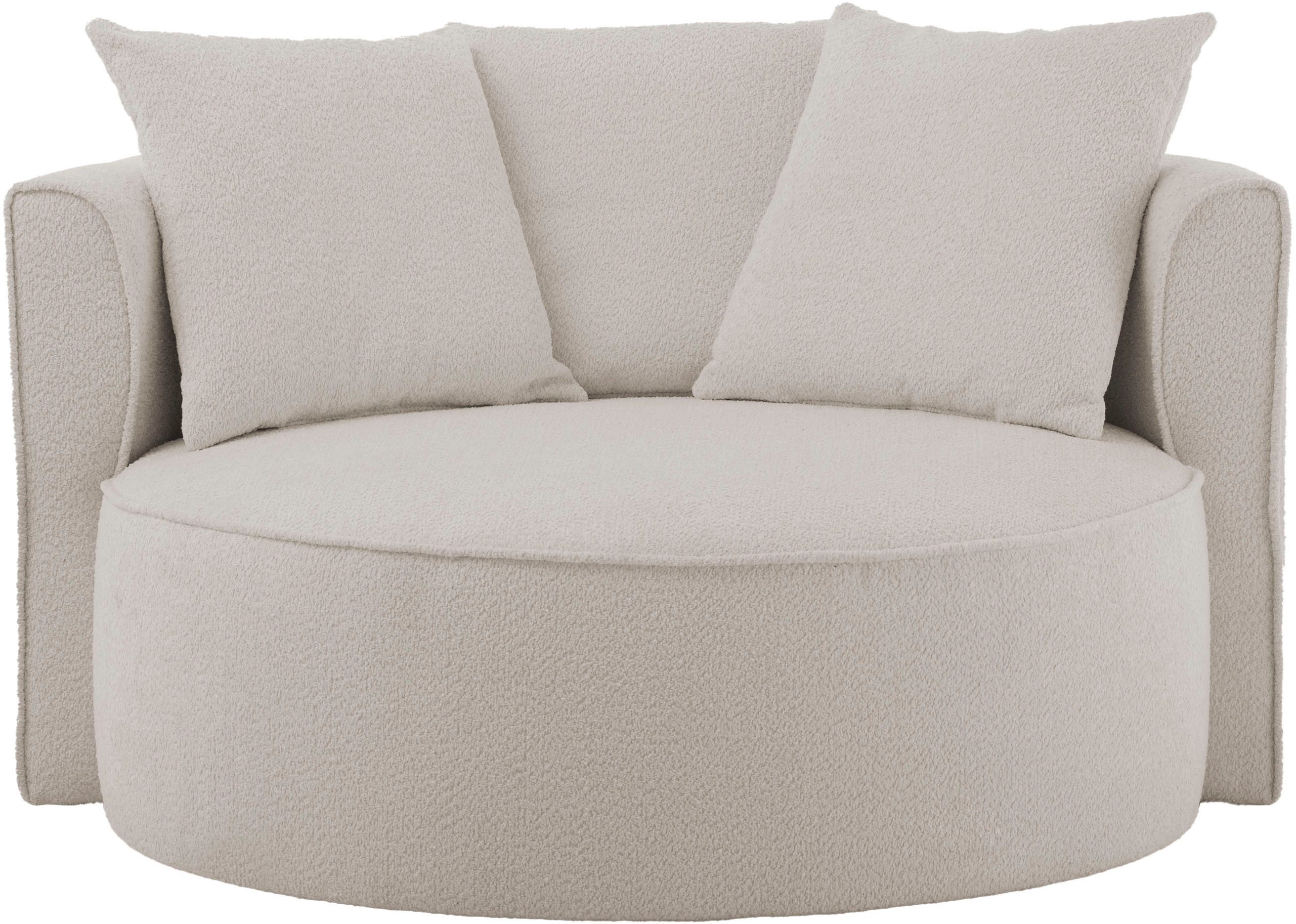 LeGer Home by Lena Gercke XXL-fauteuil Isalie, leesstoel, loveseat, inclusief sierkussens trendy stoffen, met 3 sierkussens, grote zitvlak, poef optioneel