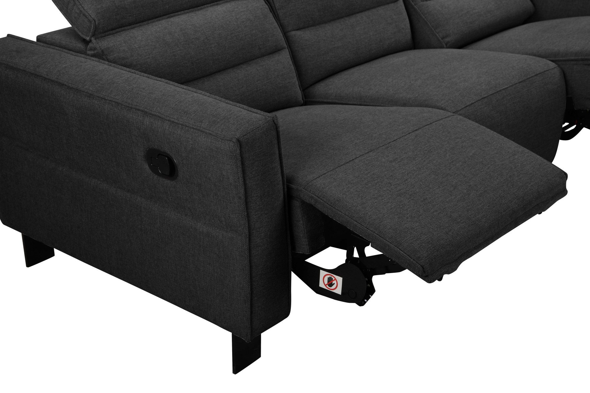 Places of Style 3-zitsbank Carpari, 224 cm, handmatige of elektrische relaxfunctie in 2 zitplaatsen