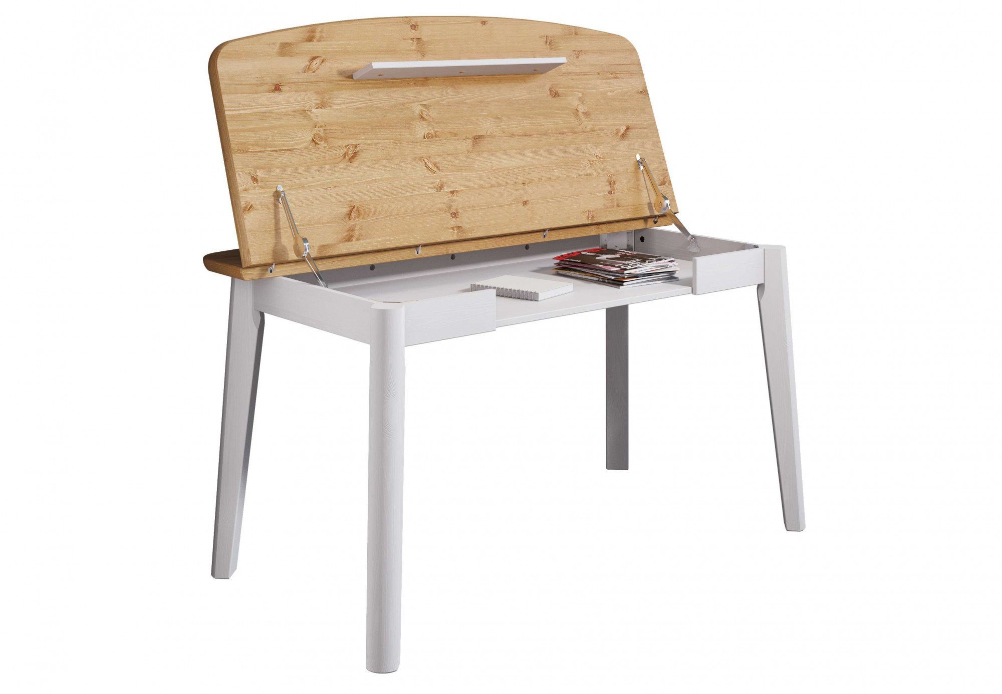 Home affaire Eettafel Palermo, multifunctionele tafel, werktafel, bureau met opbergruimte, opklapbaar blad, home office bureau, massief hout