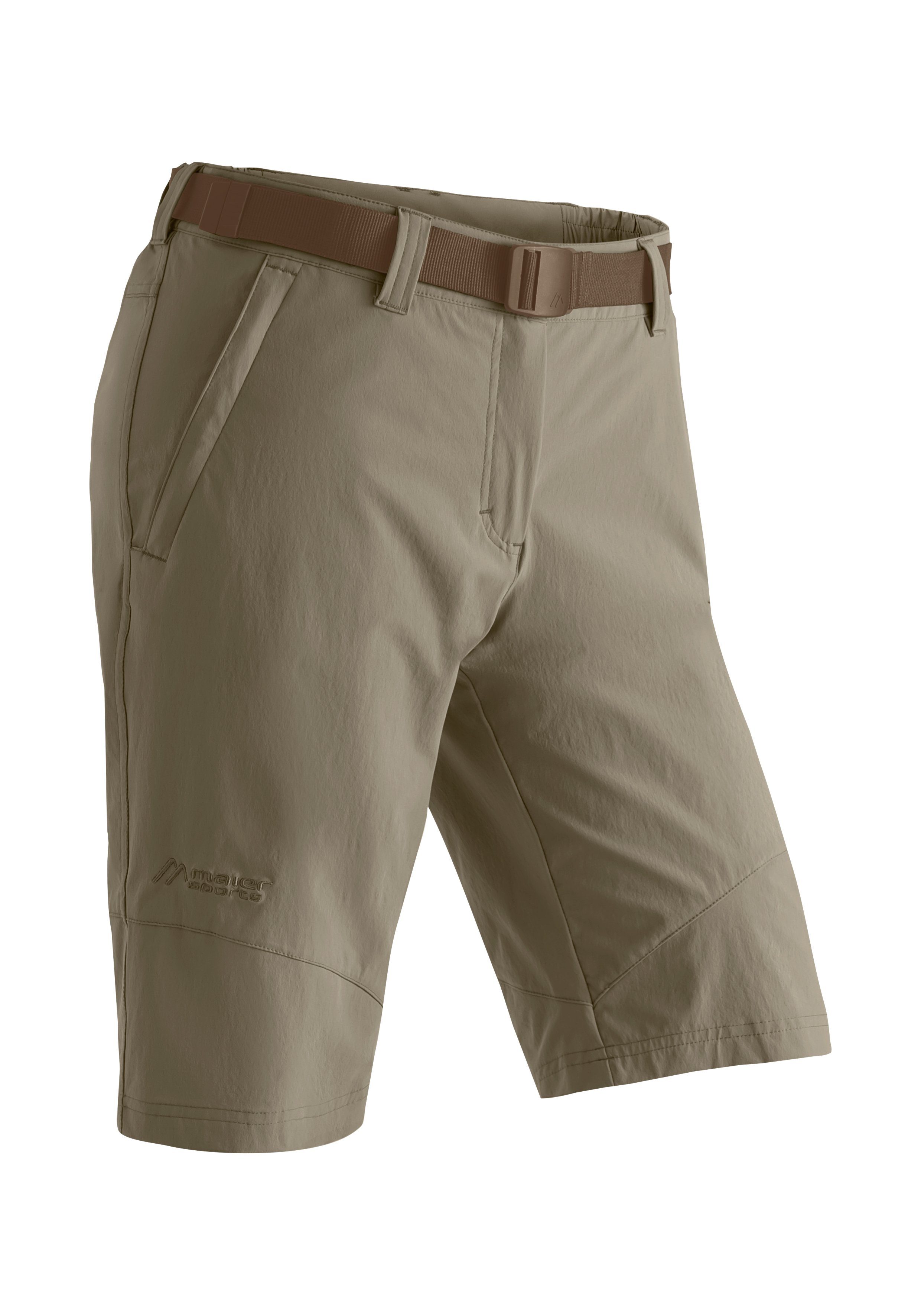 Maier Sports Functionele short Lawa Dames shorts, korte wandelbroek, outdoorbroek met 2 zakken, regular fit dames broeken maat 48 beige