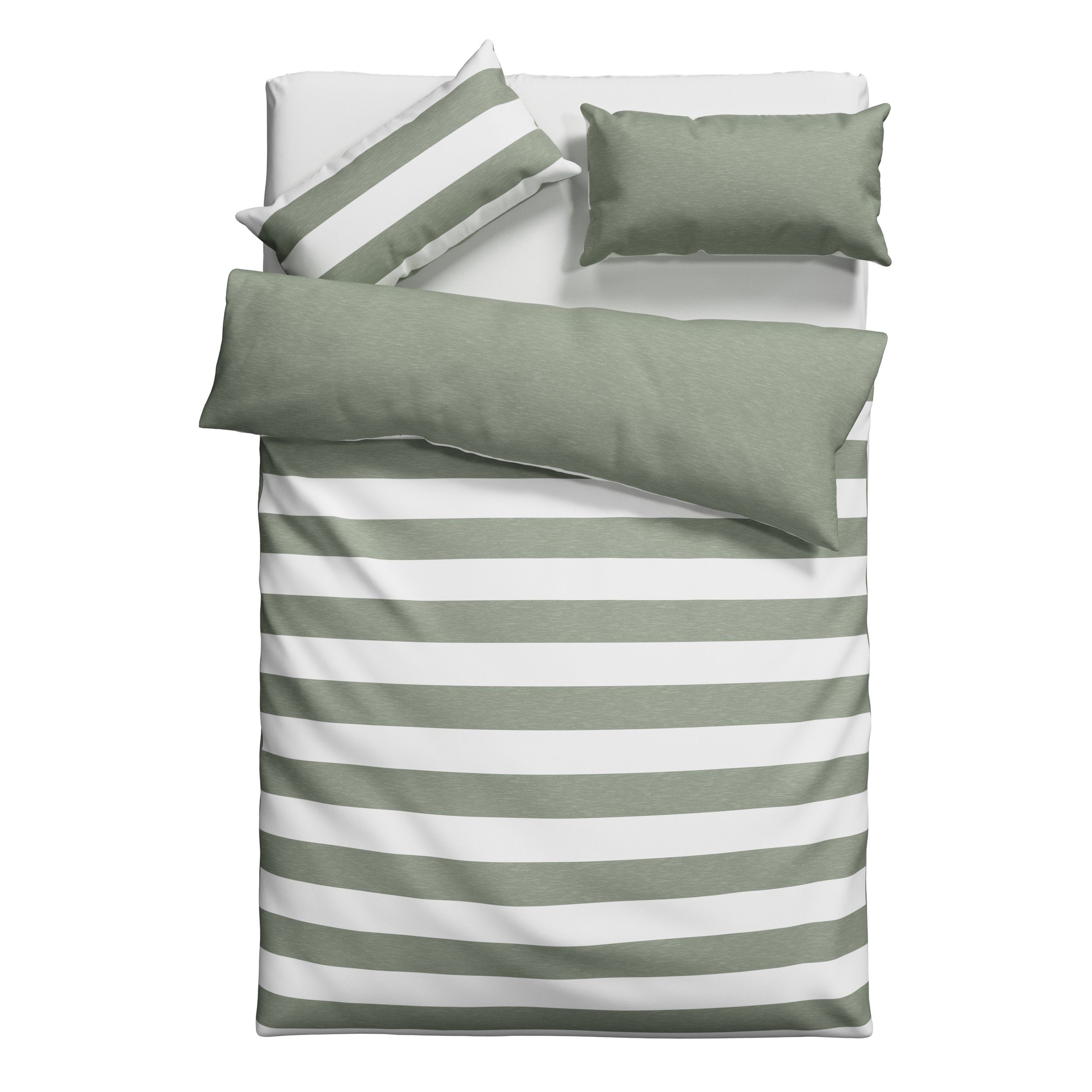 OTTO products Tweezijdig te gebruiken overtrekset Bigstripe 100% biokatoen gots-gecertificeerd, streepdesign in mêlee-look (2-delig)
