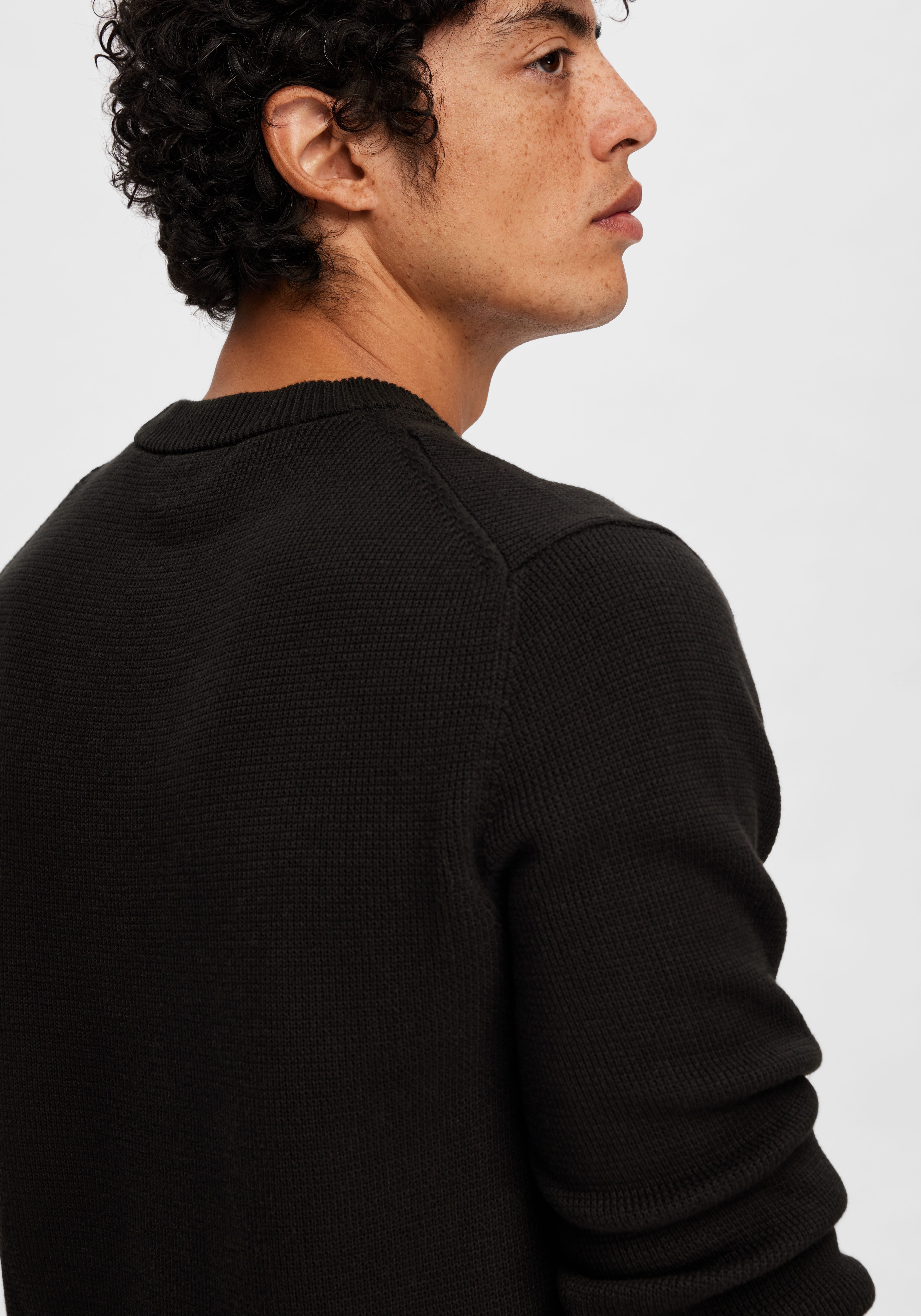 SELECTED HOMME Trui met ronde hals SLHDANE LS KNIT STRUCTURE CREW NECK NOOS