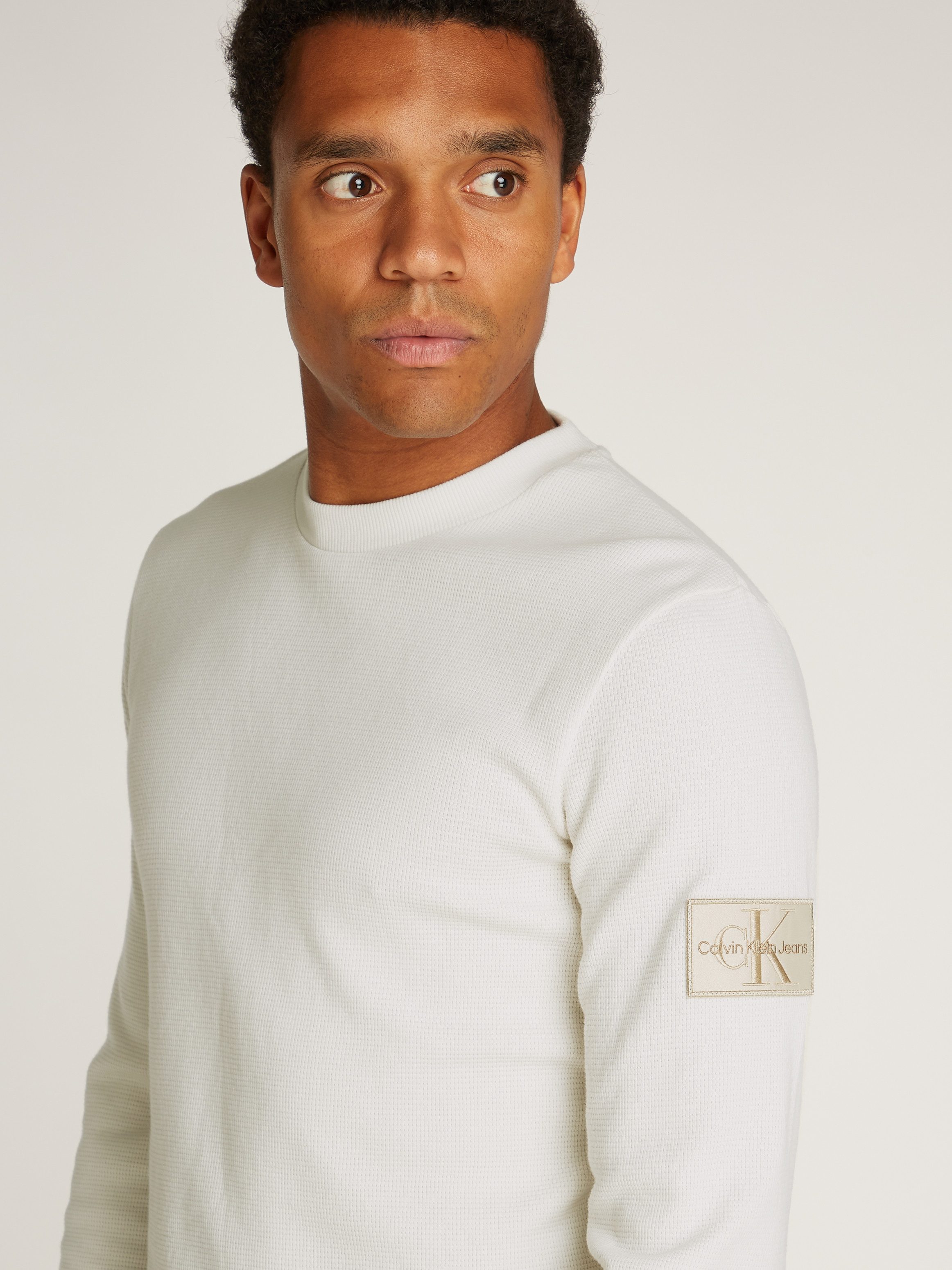 Calvin Klein Shirt met lange mouwen BADGE WAFFLE LS TEE