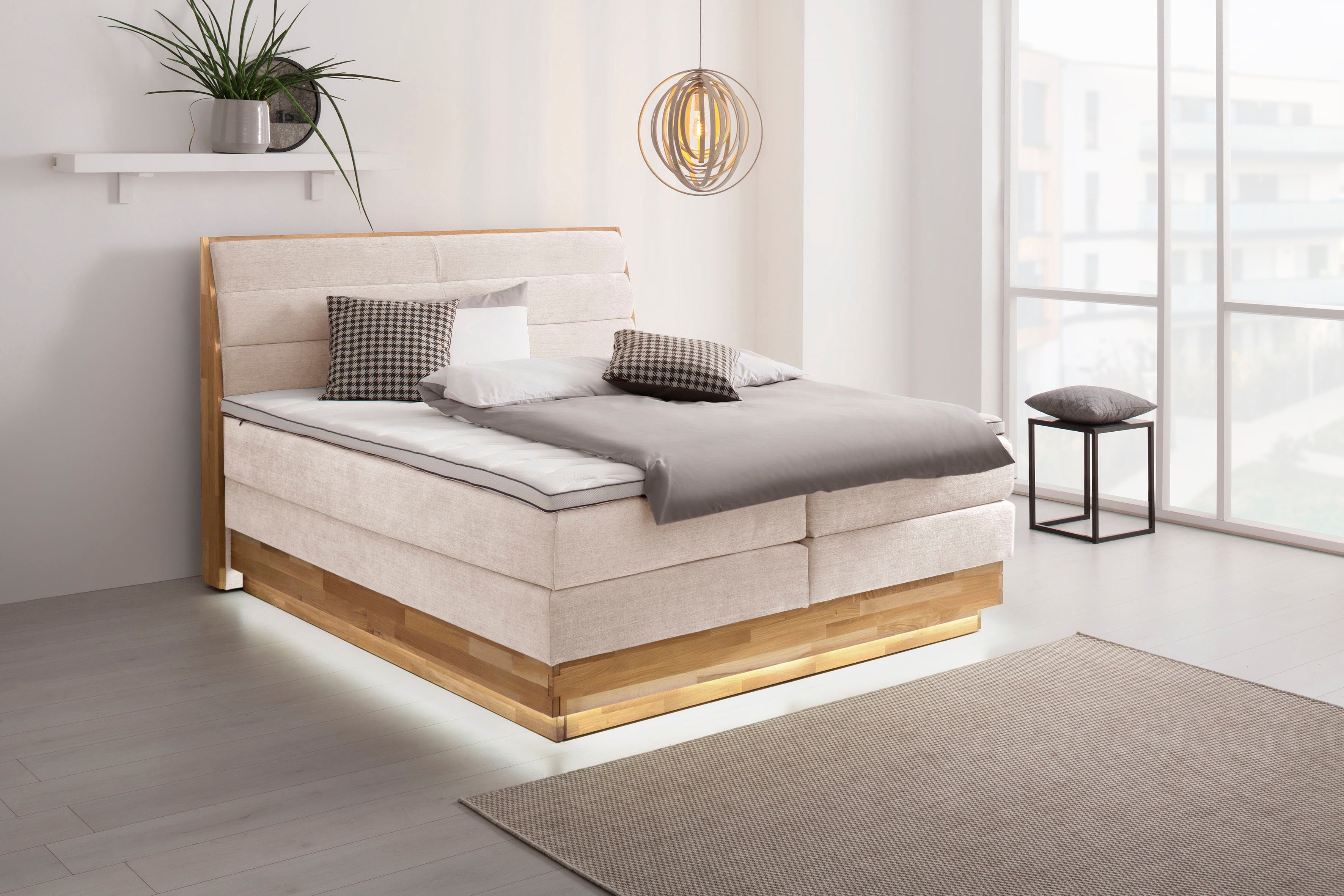 OTTO products Boxspring Ledverlichting, met gecertificeerde, gerecyclede overtrekstoffen
