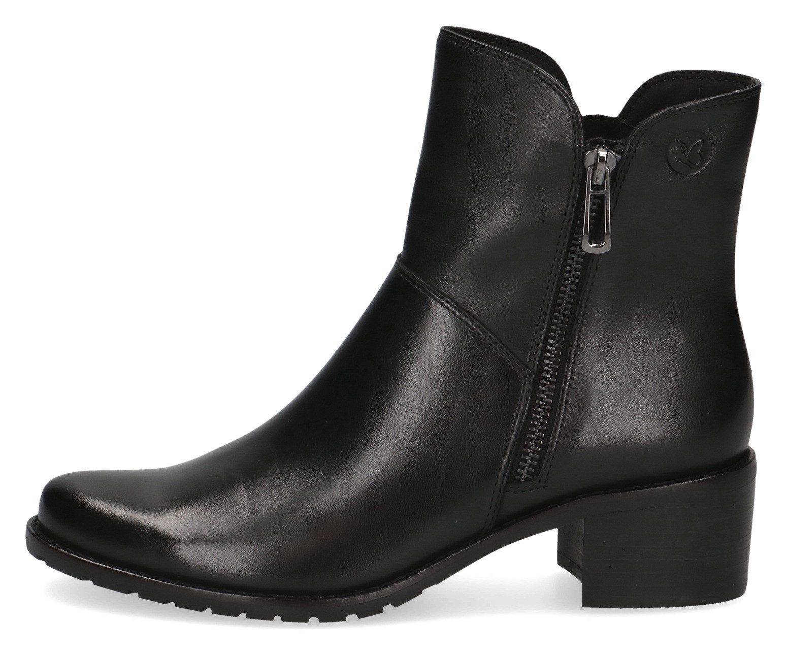 Caprice Laarsjes blokhak, business schoen met twee ritsen