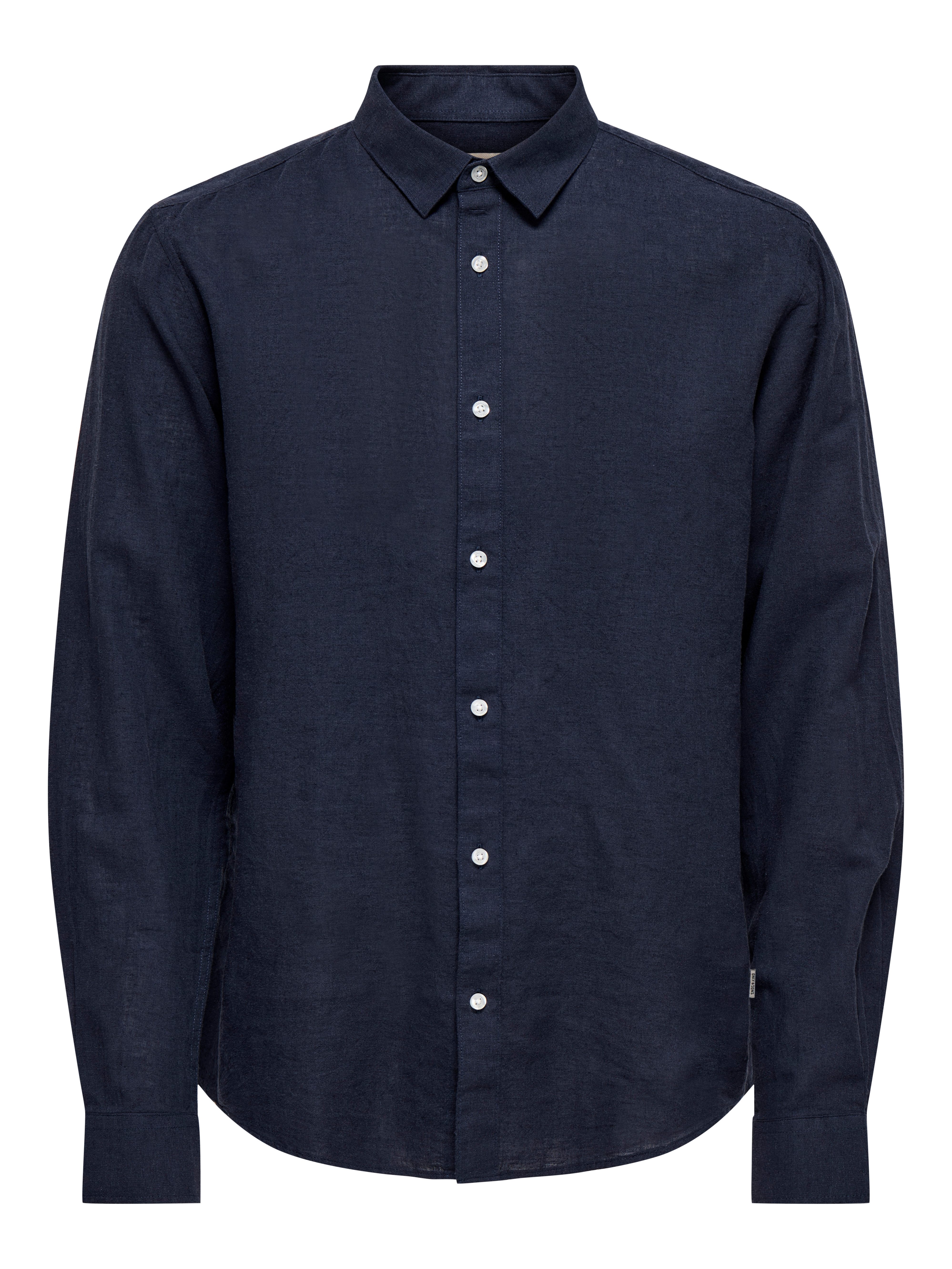 ONLY & SONS Overhemd met lange mouwen ONSCAIDEN LS SOLID LINEN SHIRT NOOS