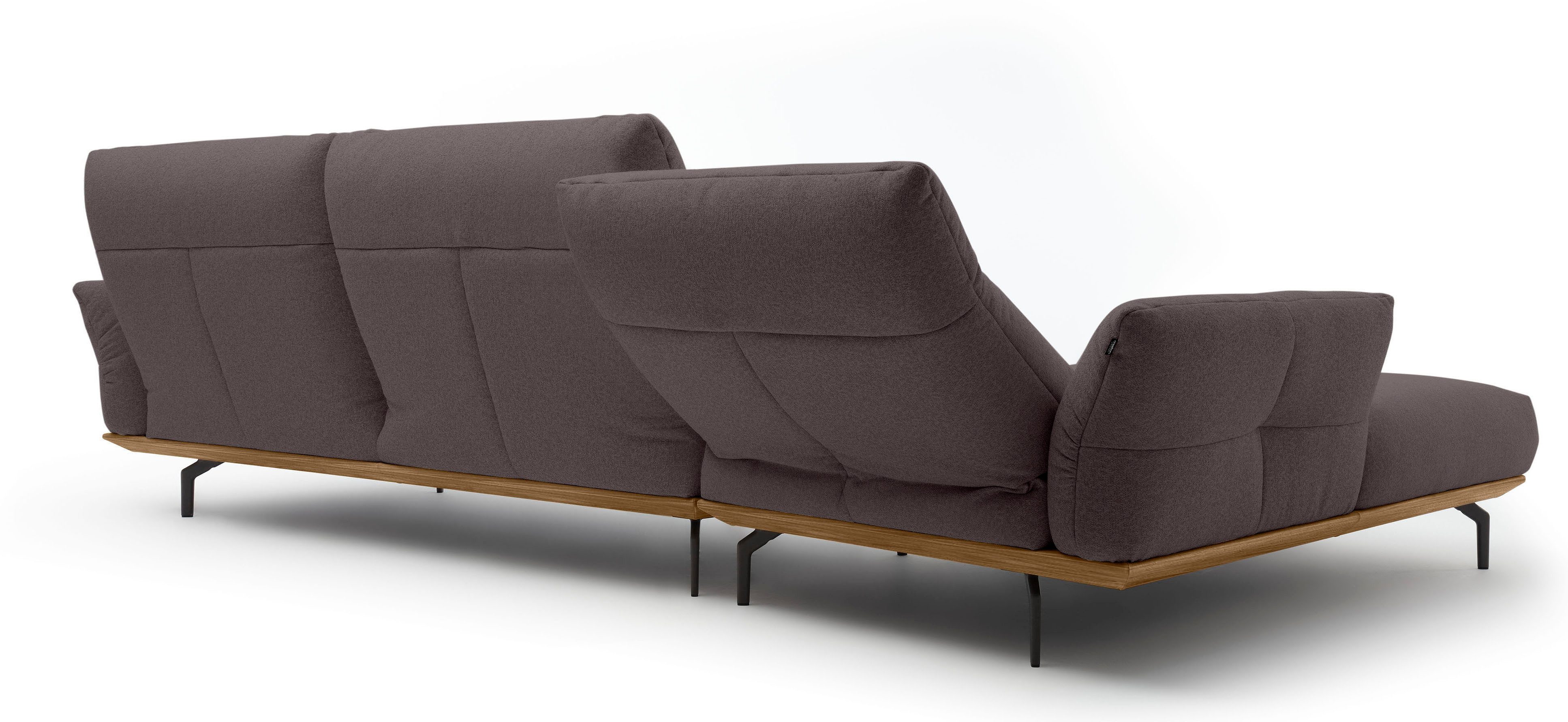 Creation BY ROLF BENZ Hoekbank CR.460 Sokkel in walnotenhout, onderstel in umbra grijs, breedte 338 cm