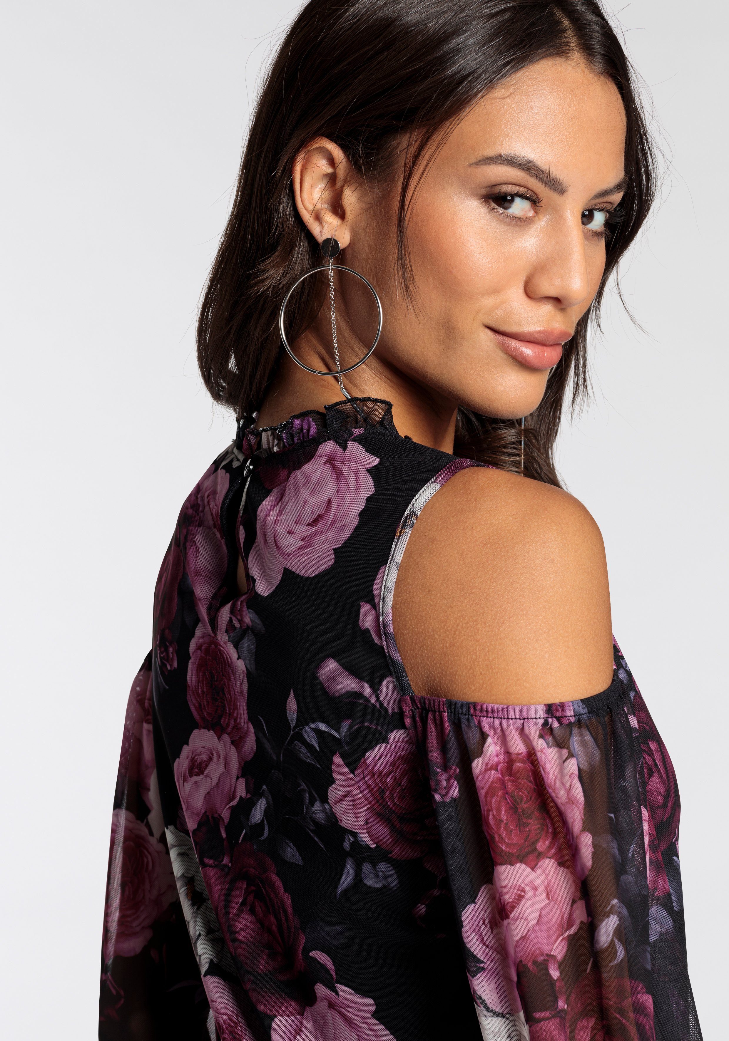 Melrose Blouse met lange mouwen met elegante bloemenprint nieuwe collectie