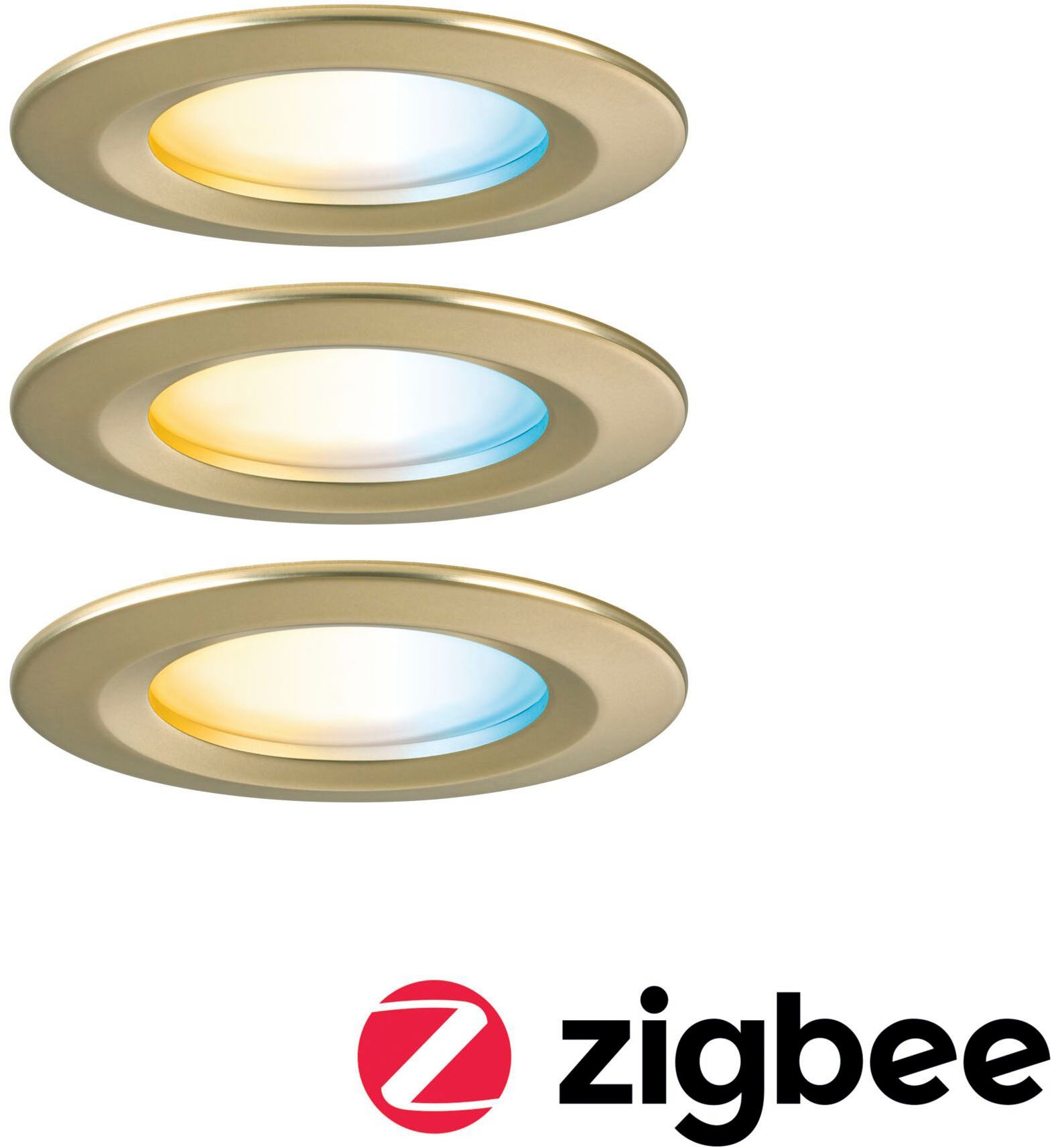 Paulmann Ledinbouwlamp LED inbouwlamp Nova Coin IP44 rond 78mm Geheugenfunctie, kleurwisselaar, kleurregeling, dimmer, smart home (3 stuks)