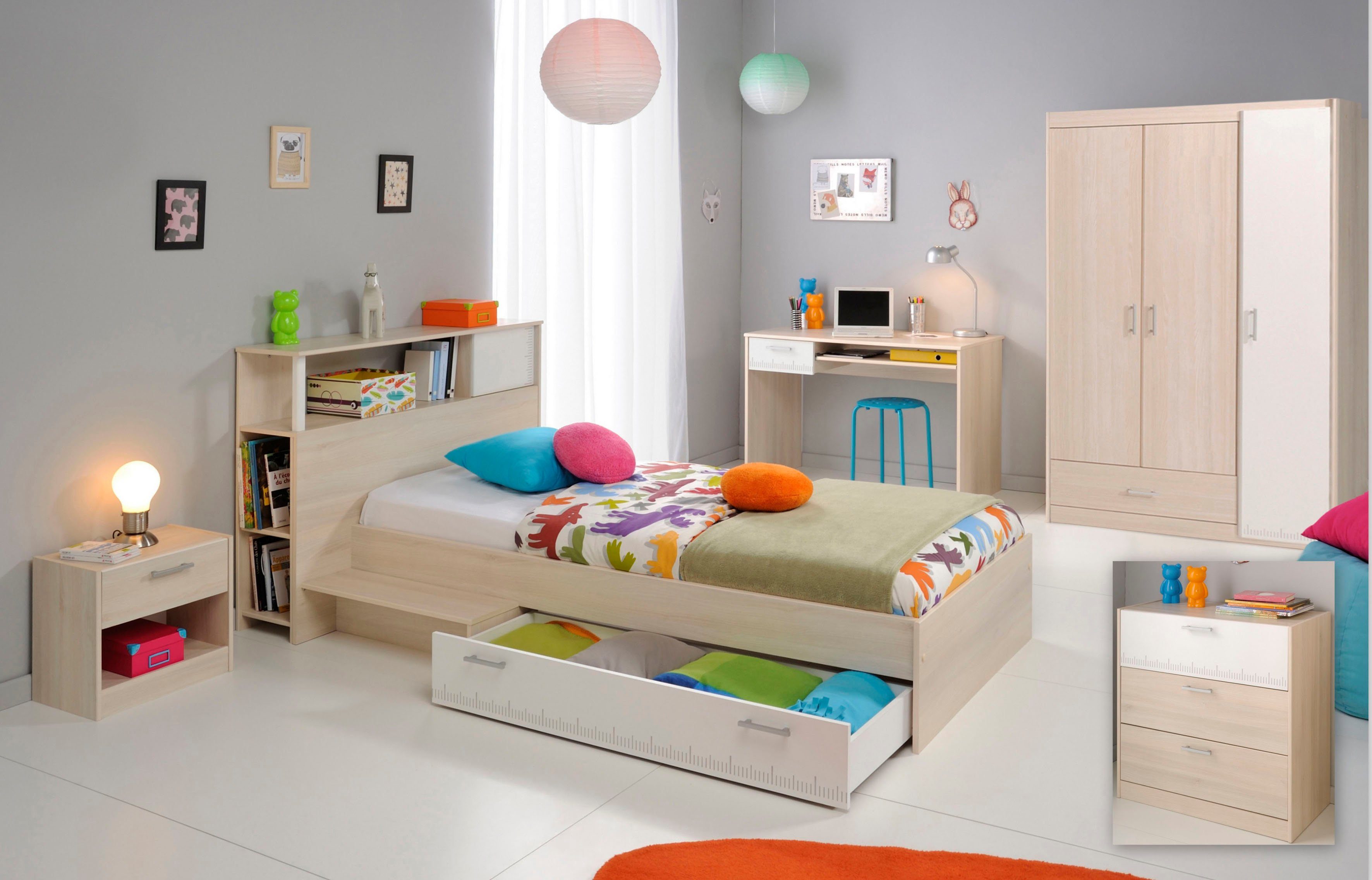 Parisot Tienerkamerset Charly (6-delig) complete kinderkamers wit