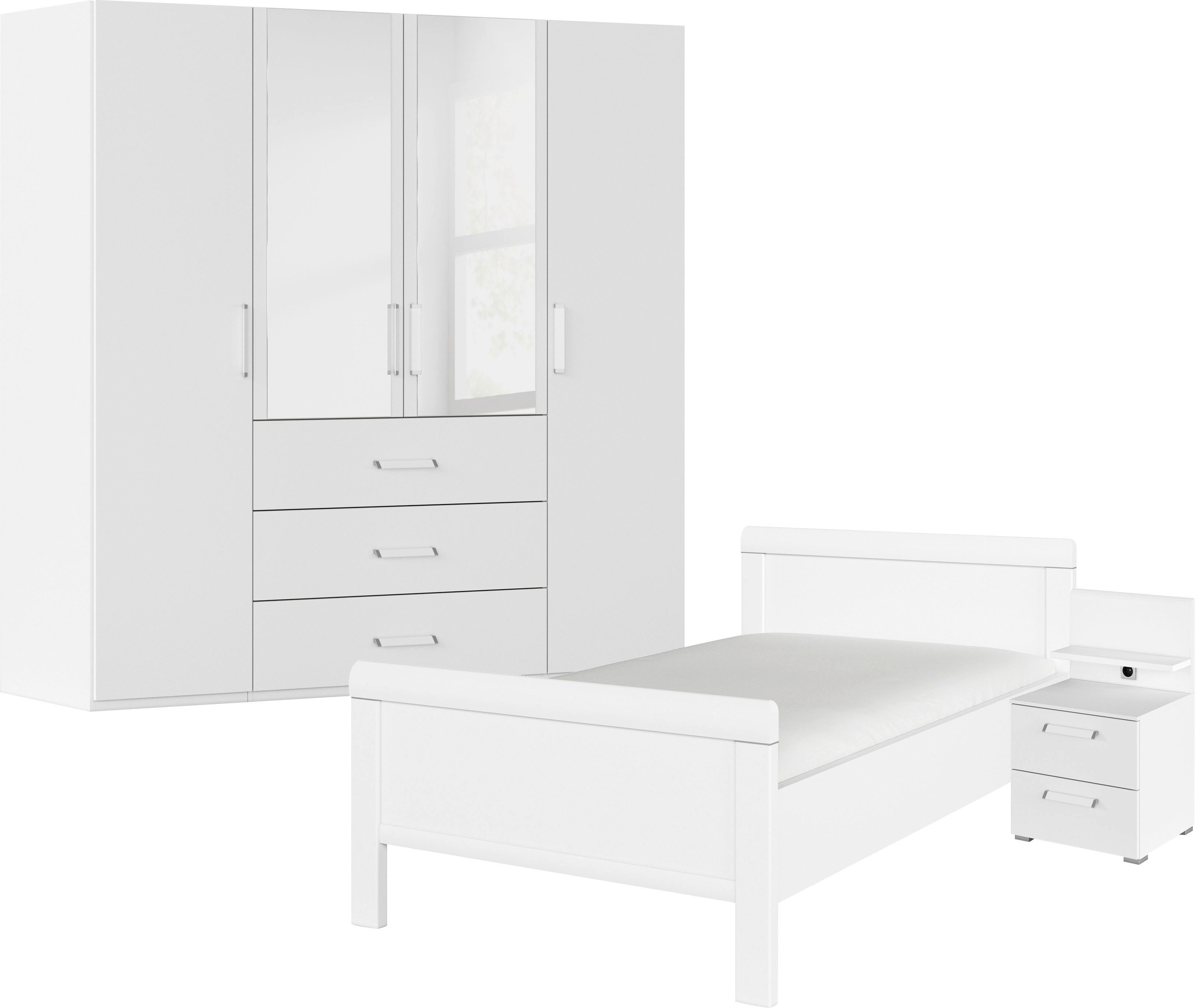 Rauch Slaapkamerserie Evelyn Kast en bed in 2 breedtes, nachtkastje met paneel MADE IN GERMANY (set, 3-delig)