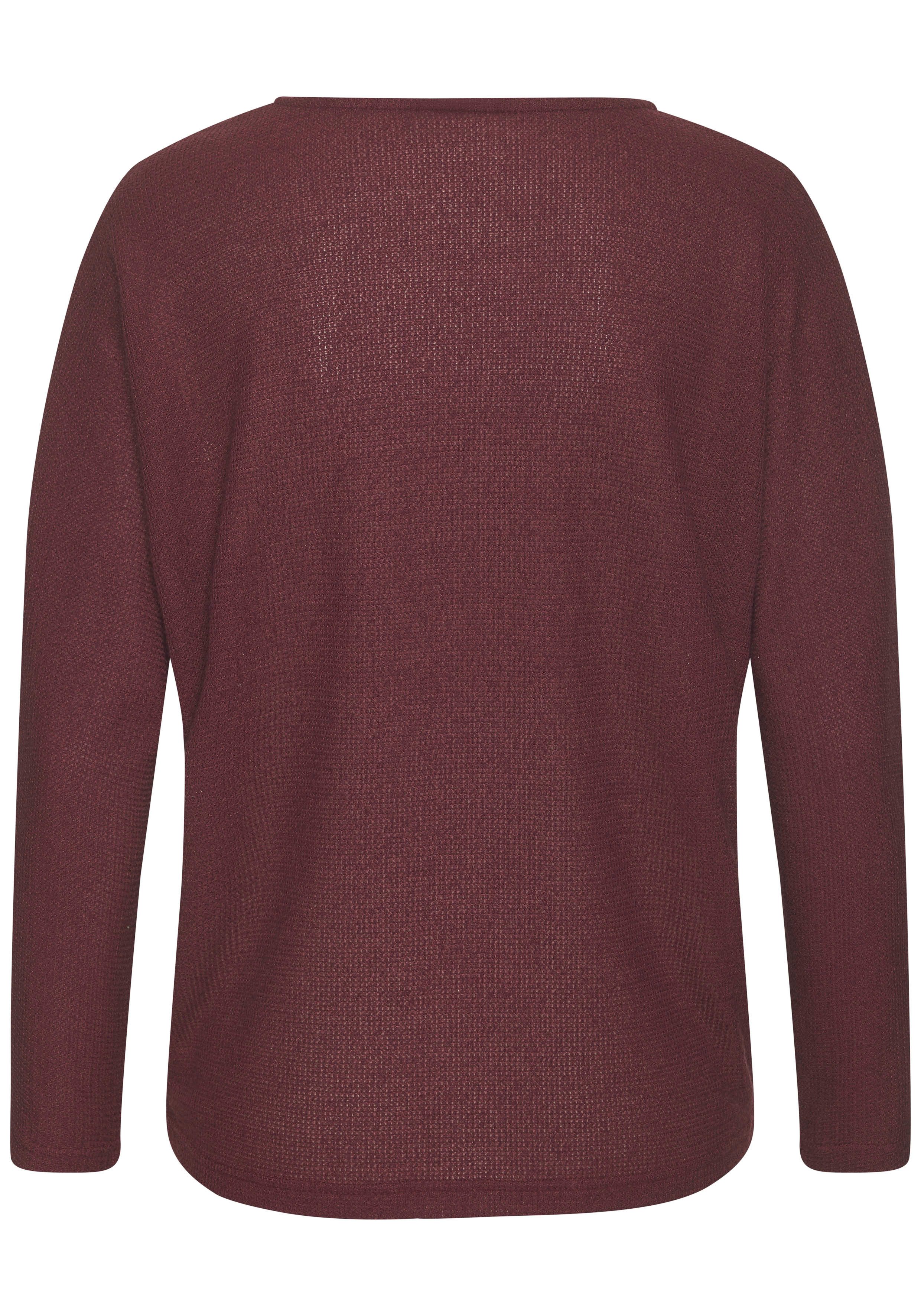 Vivance Shirt met lange mouwen Van pluizig breiwerk gemaakt van kreukvrij materiaal