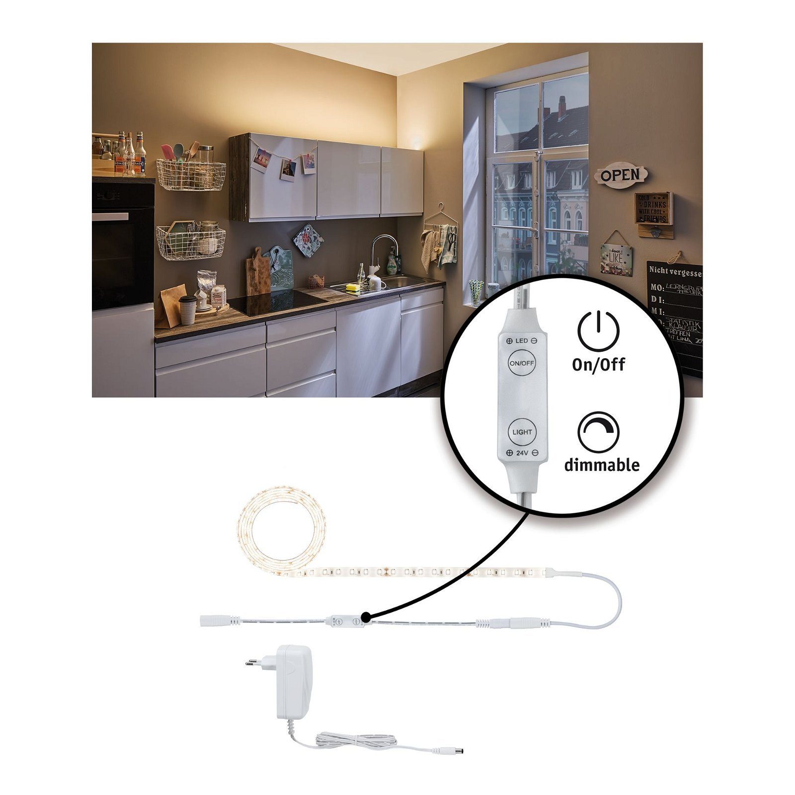 Paulmann Led-strepen SimpLED Power Set 1,5m 17W 230/24V DC wit Kunststof (1 stuk)