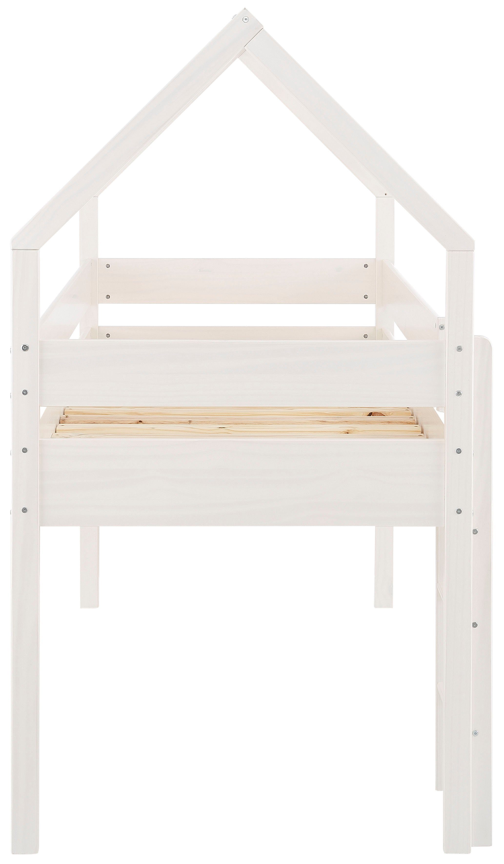 Lüttenhütt Kinderledikant Alpi van grenenhout, in een huis-look, ligoppervlak 90x200 cm