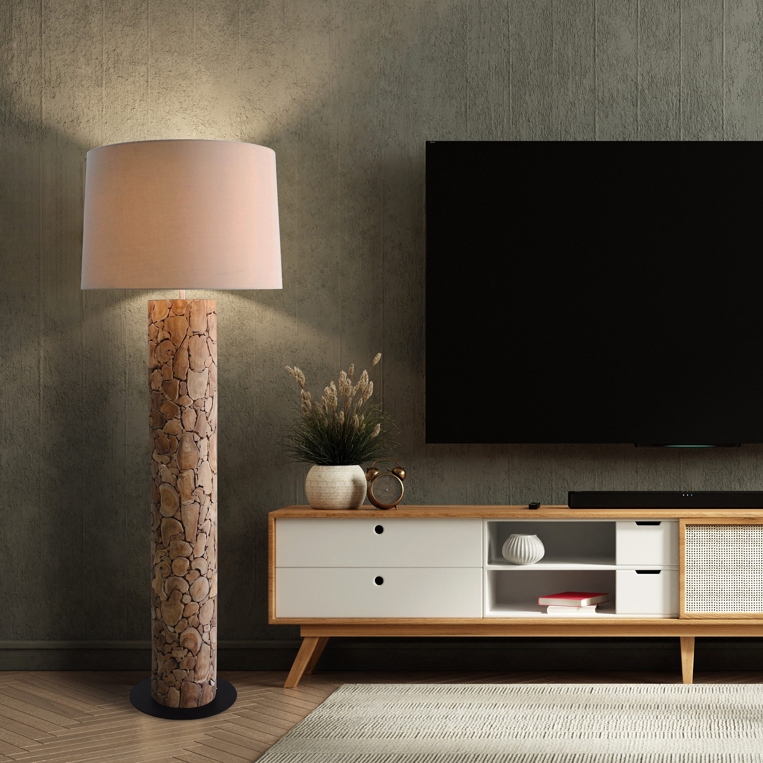 SalesFever Staande lamp Drijfhout met de hand gemaakt (1 stuk)