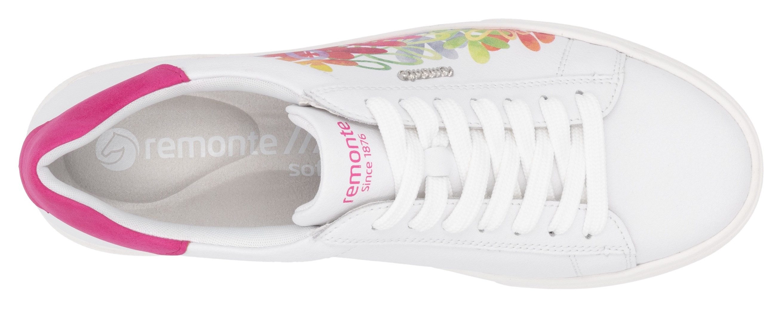 Remonte Plateausneakers , veterschoen, vrijetijdsschoen, lage schoen met contrastafwerking