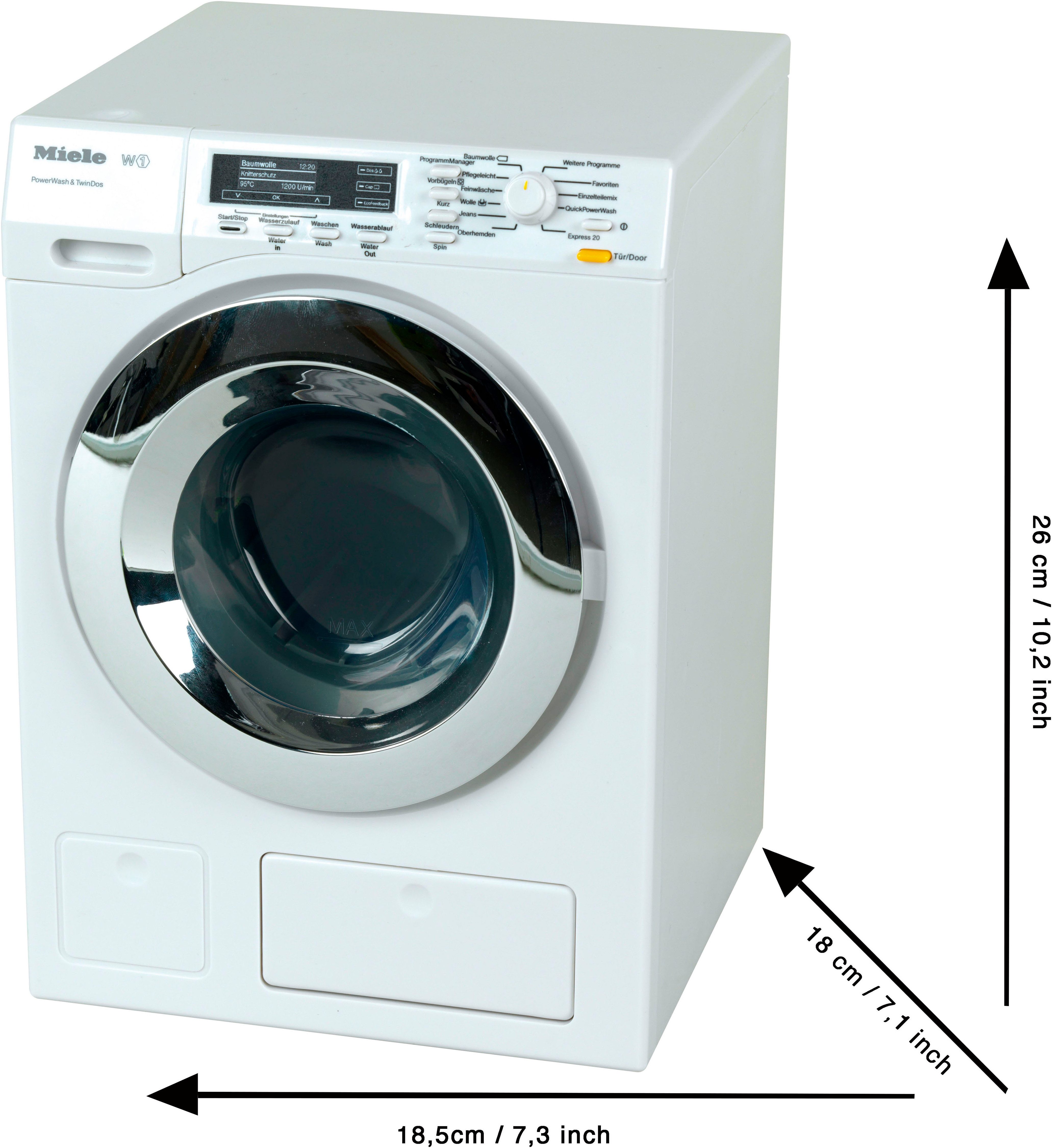 Klein Kinder wasmachine Miele Wasmachine met water te vullen