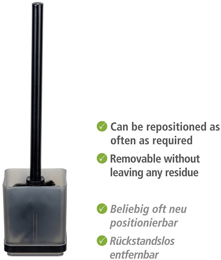 WENKO Toiletset Vacuum-Loc® model Quadro WC-borstelhouder met toiletborstel voor wandbevestiging zonder boren