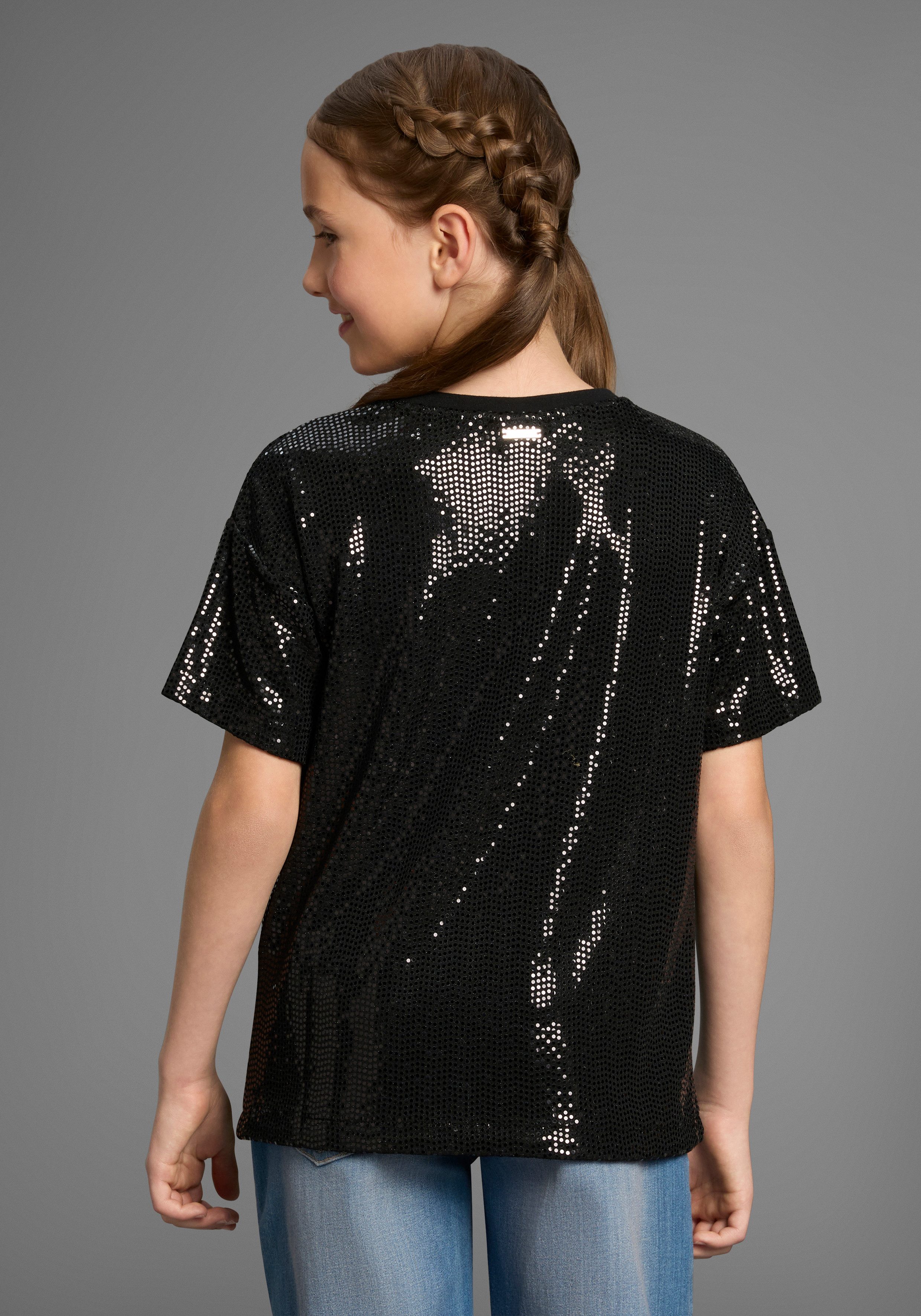 Bruno Banani T-shirt Oversized, glittershirt, paillettenlook NIEUW: BRUNO BANANI voor TIENERS! Shirt van glinsterend materiaal