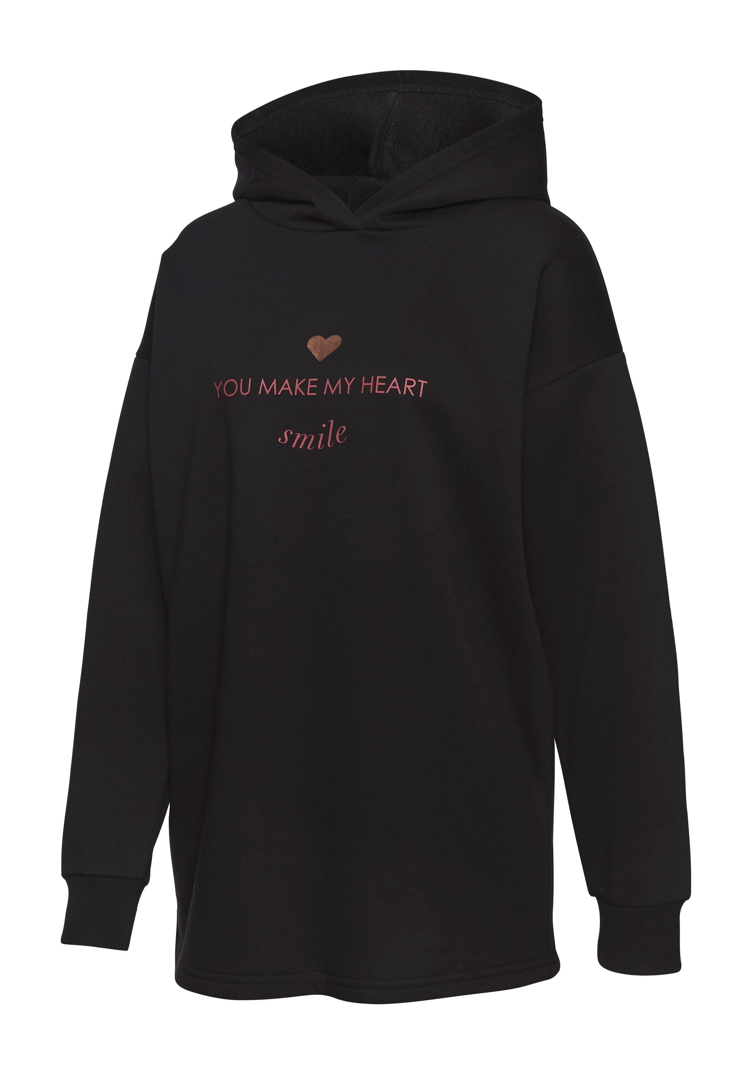 Lascana Hoodie Lounge- capuchontrui met print voor loungewear