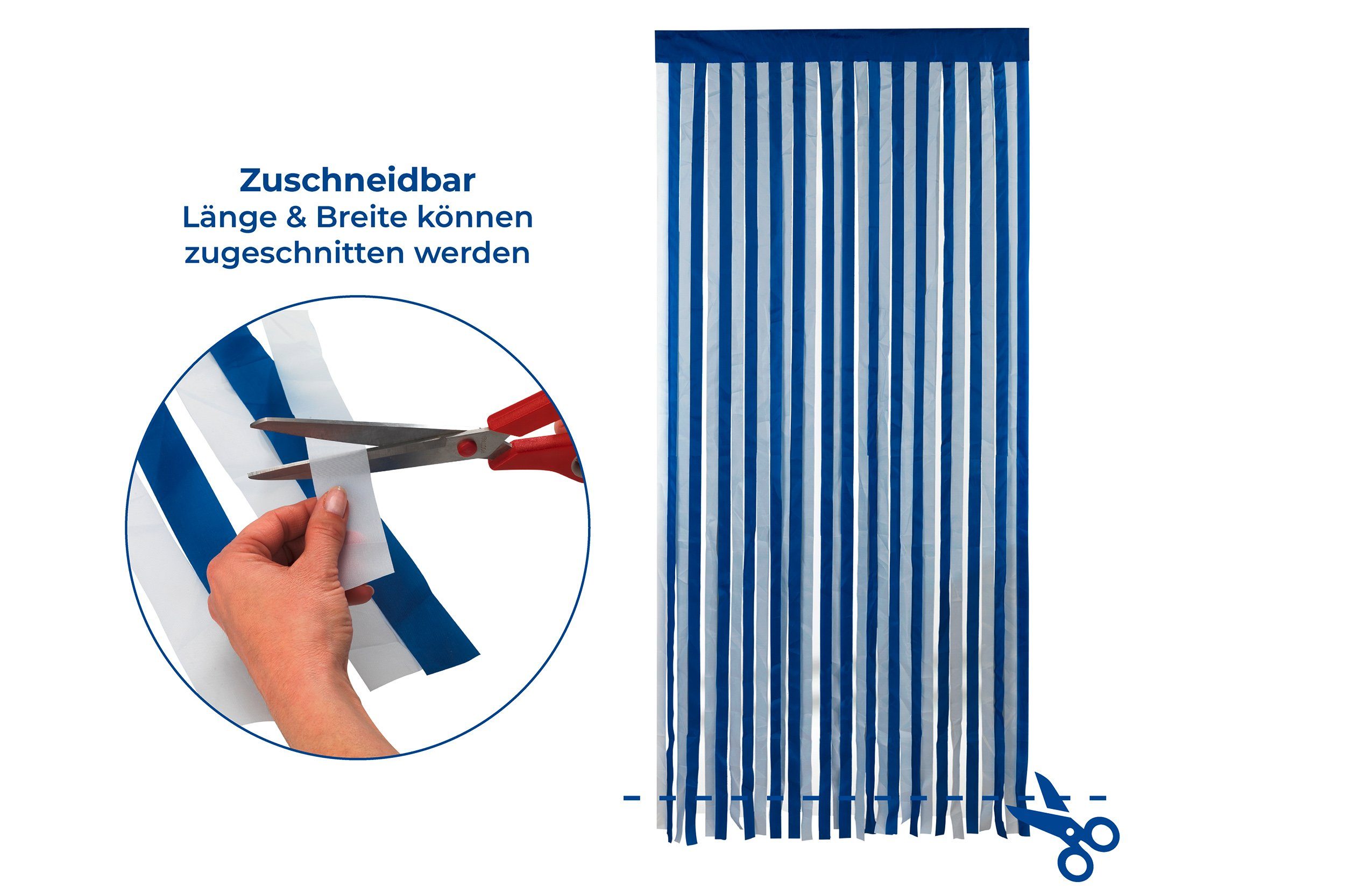 Maximex Deurgordijn Insectenbescherming Blauw/wit, op maat te snijden (1 stuk)