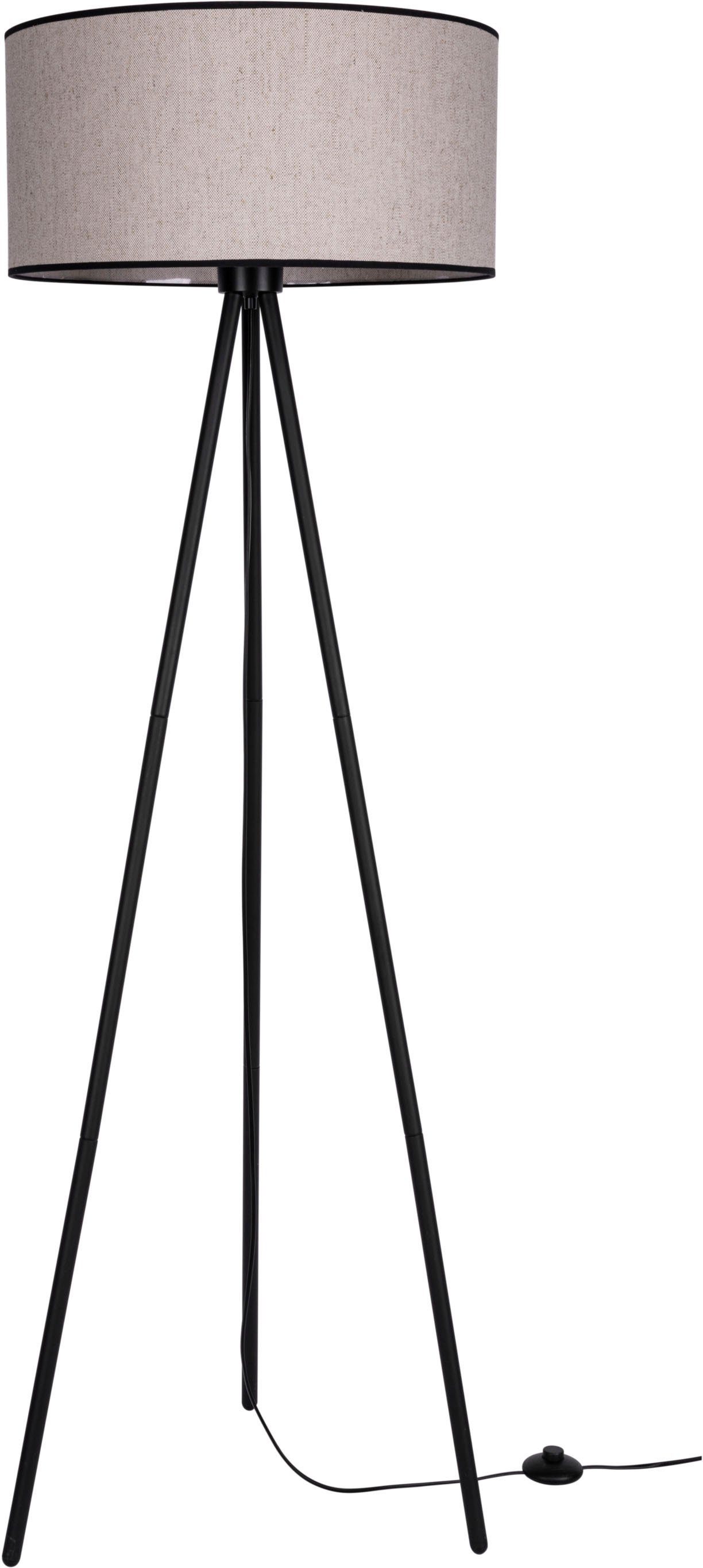 andas Staande lamp Virrat, in Scandinavische stijl Vloerlamp met linnen kap, in tijdloos design, Made in Europe (8-delig)