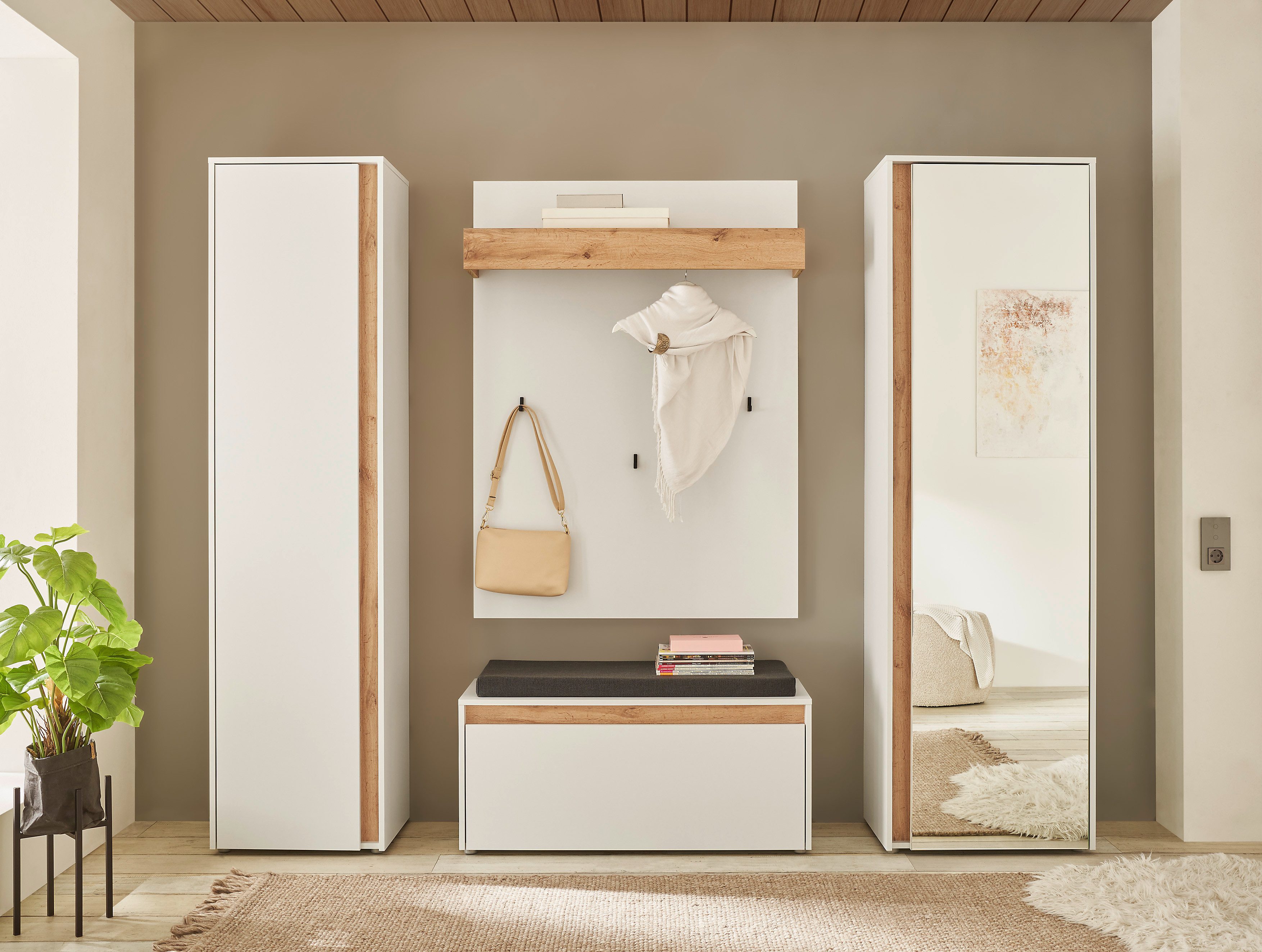 INOSIGN Halmeubelset GIRON/ CiTY, Garderobe in Wotan Eik, moderne garderobekast (complete set, 4-delig)