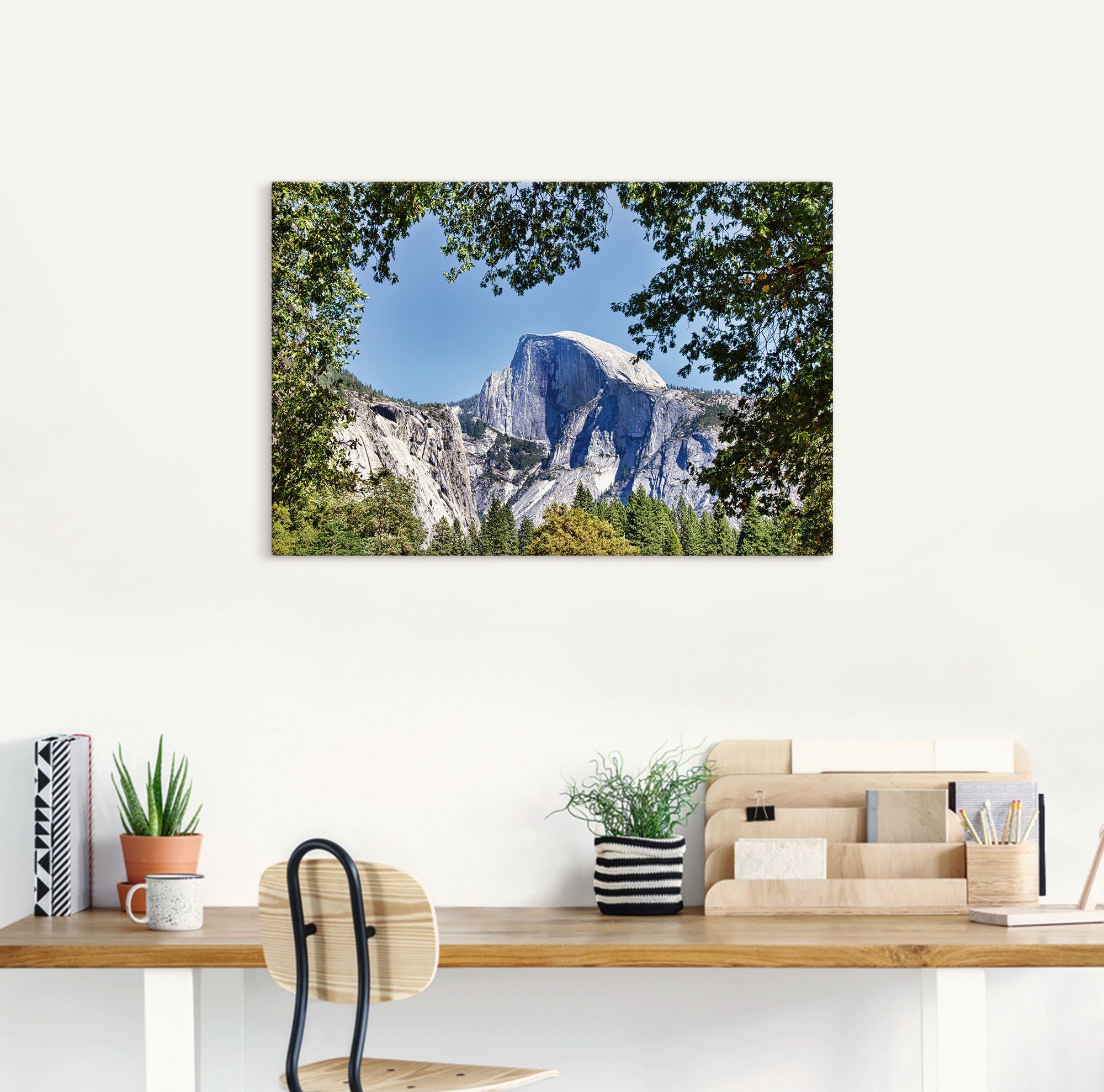 Artland Artprint YOSEMITE VALLEY Half Dome als artprint van aluminium, artprint op linnen, muursticker of poster in verschillende maten