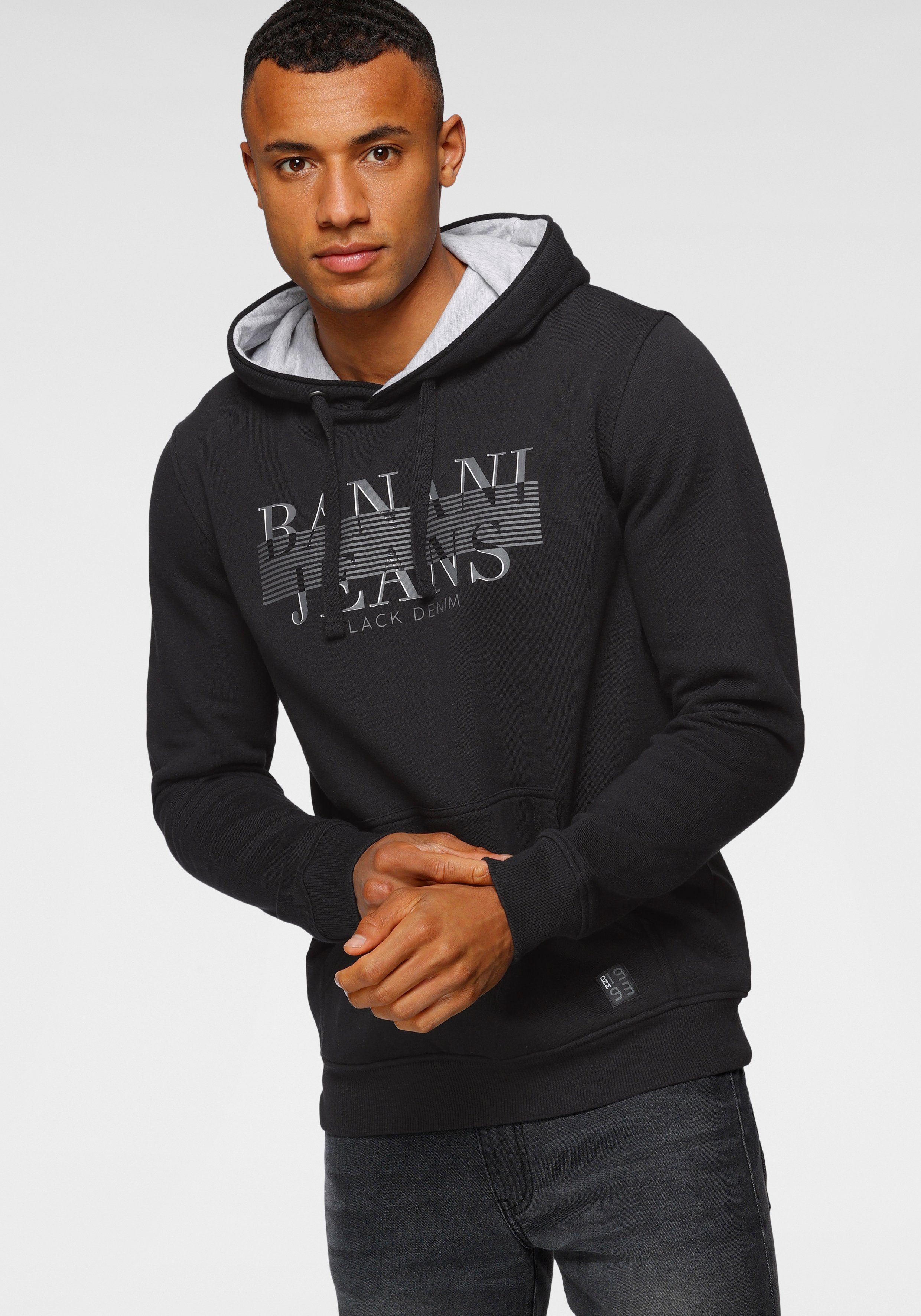 Bruno Banani Hoodie smalle pasvorm, bedrukt ontwerp, van katoenmix