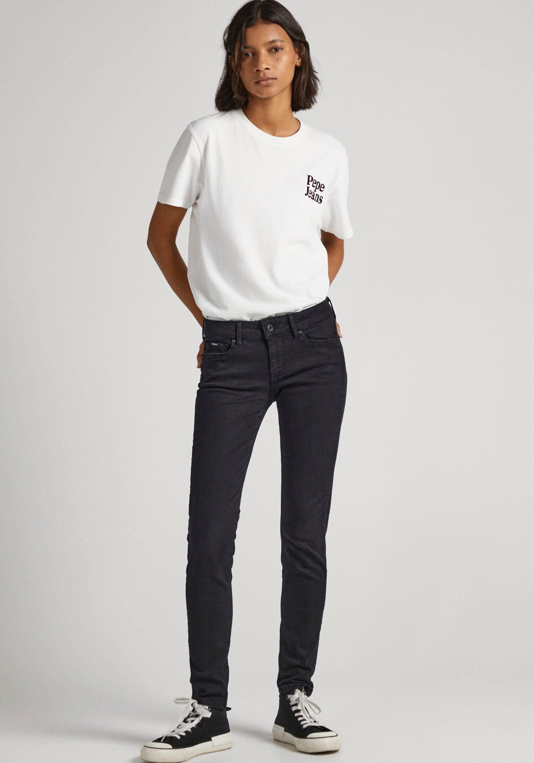 Pepe Jeans Skinny fit jeans SOHO in 5-pocketsstijl met 1-knoop en stretchaandeel