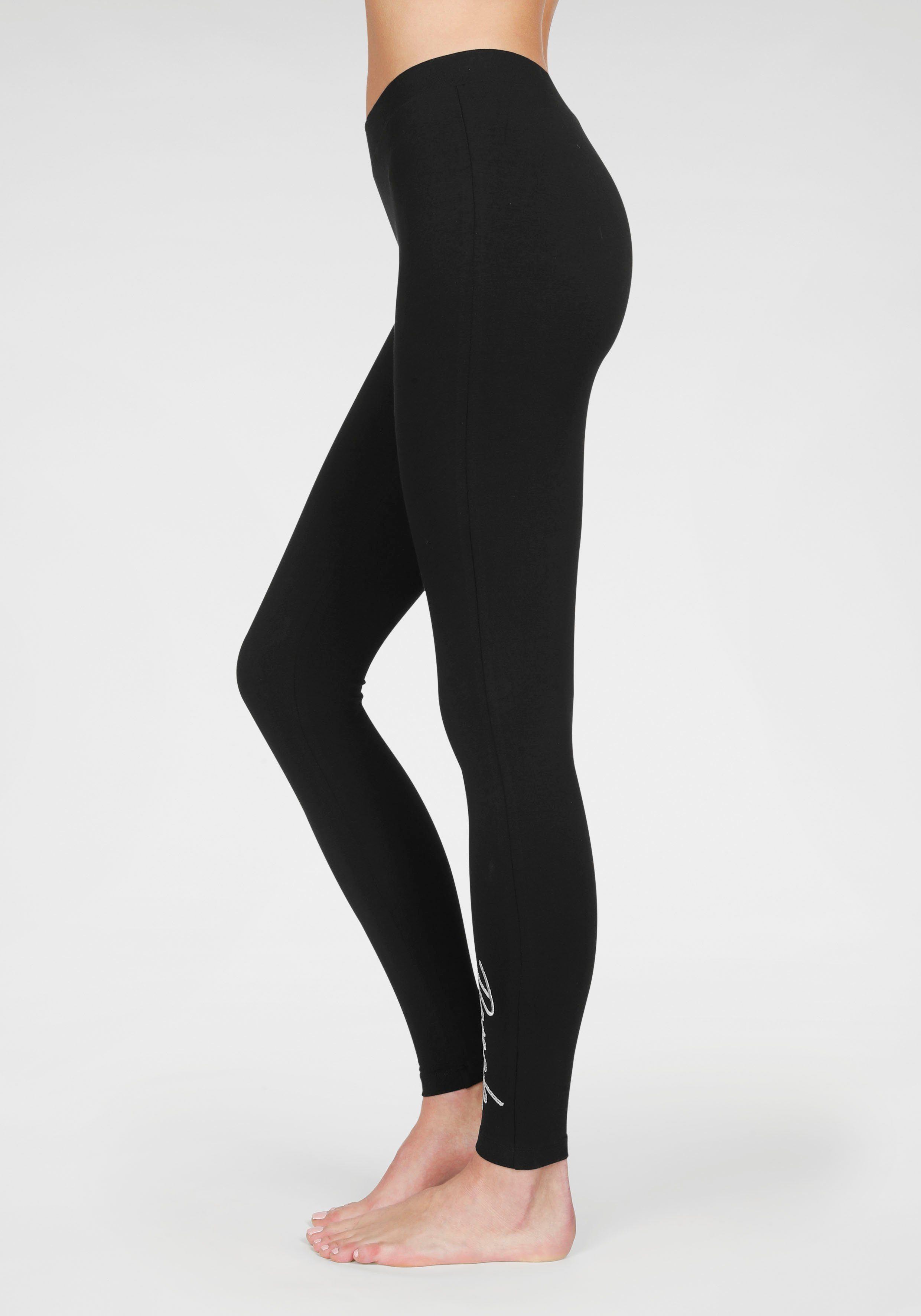 Bench. Loungewear Legging met glanzend logoborduursel