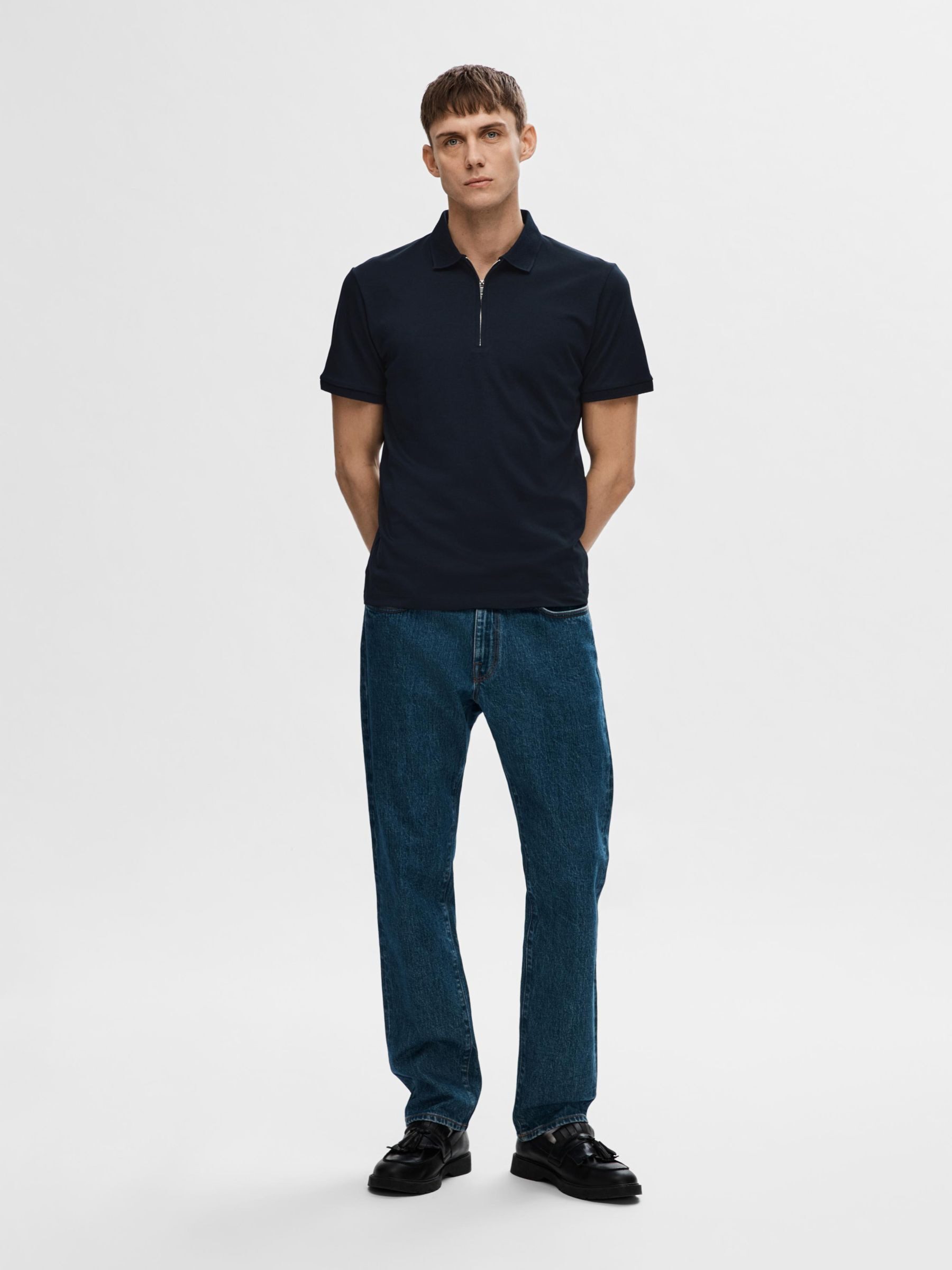 SELECTED HOMME Poloshirt SLHFAVE ZIP SS POLO NOOS