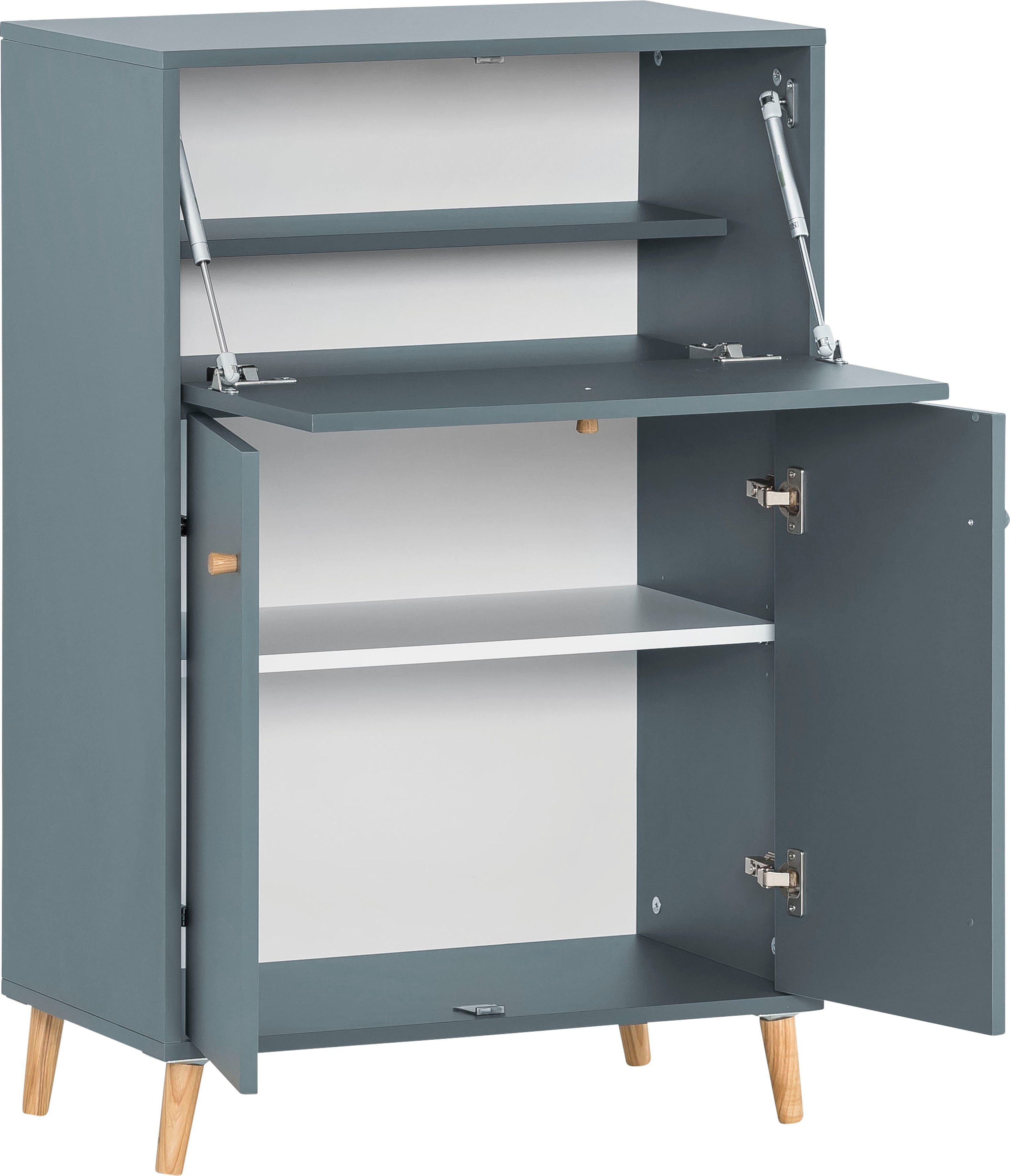 Schildmeyer Bureau Serie 500 Breedte 65,2 cm, secretaire-archiefkast met uitklapbaar schrijfblad bureaus blauw