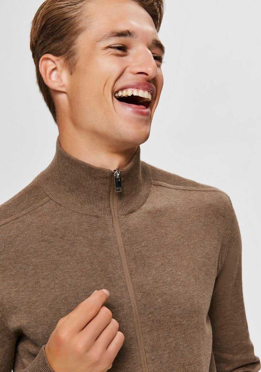 SELECTED HOMME Vest SLHBERG FULL ZIP CARDIGAN NOOS
