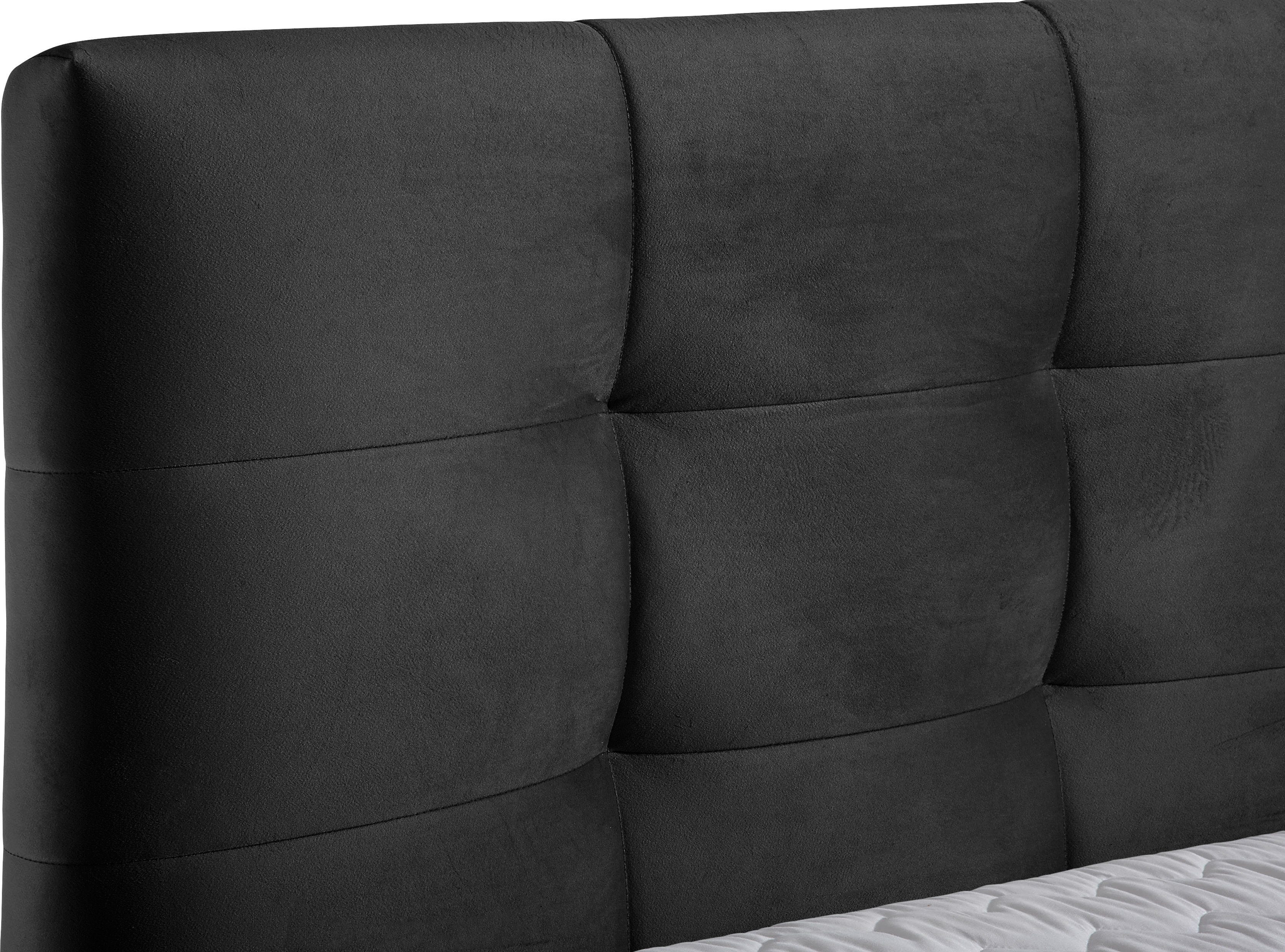 andas Boxspring Salo XXL in fluwelige look of structuurstof, 6 breedten in extra lang 220 cm, 4 hardheden