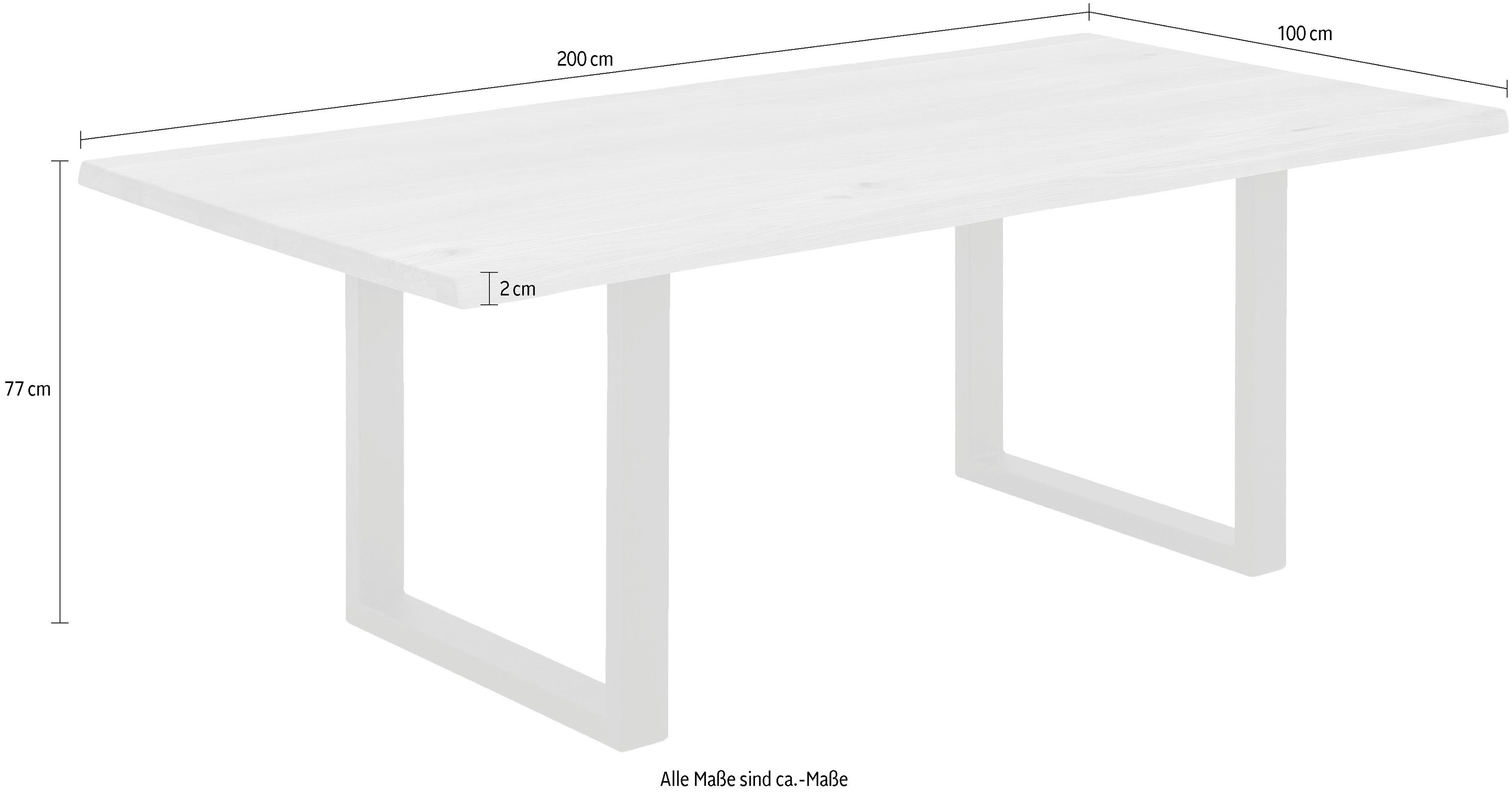 SIT Eettafel Tops&Tables met tafelblad van wildeiken, met boomstamrand, vintage