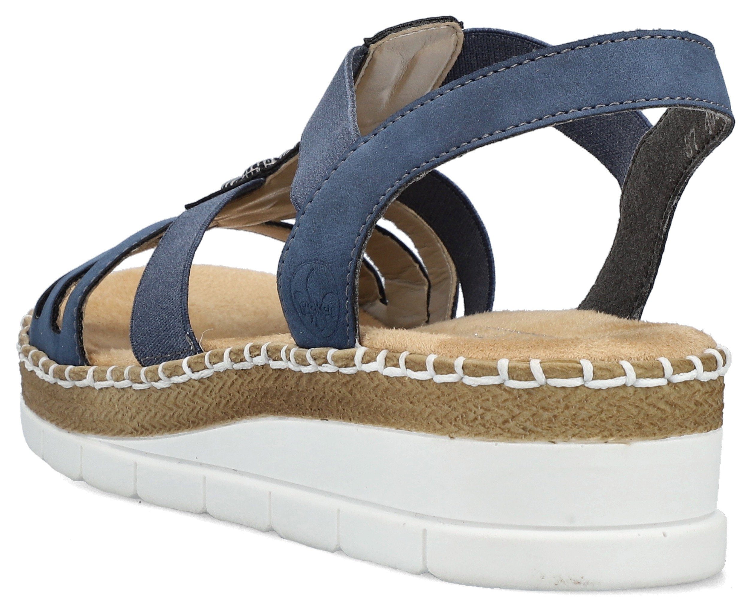 Rieker Sandalen zomerschoen, sandaal, sleehak, met modieuze decoratieve elementen