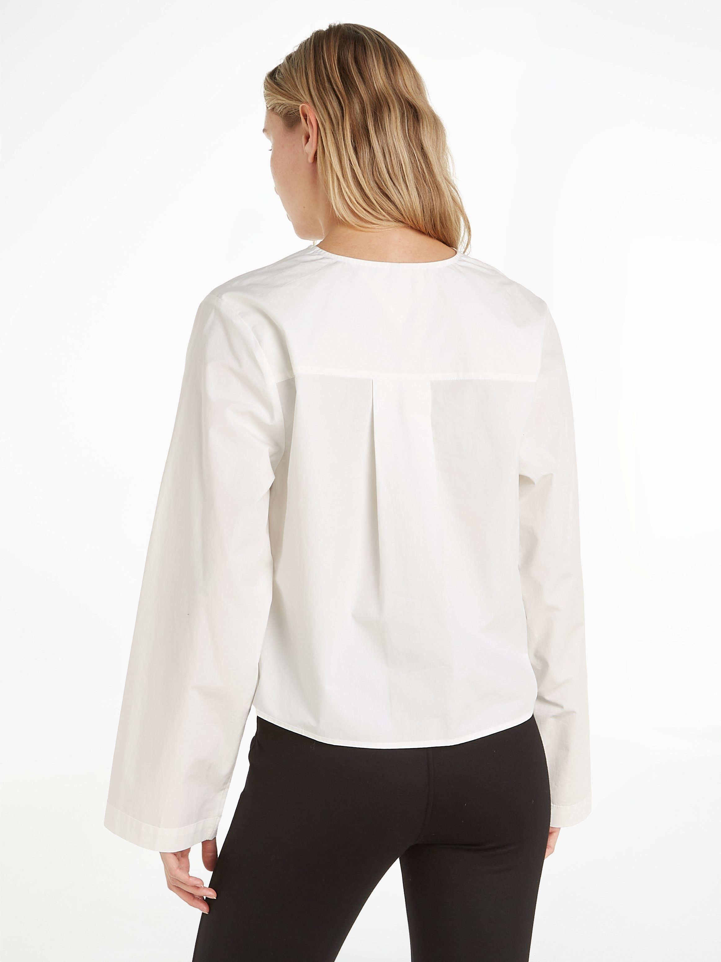 Tommy Hilfiger Blouse met lange mouwen met diepe serafino-halslijn