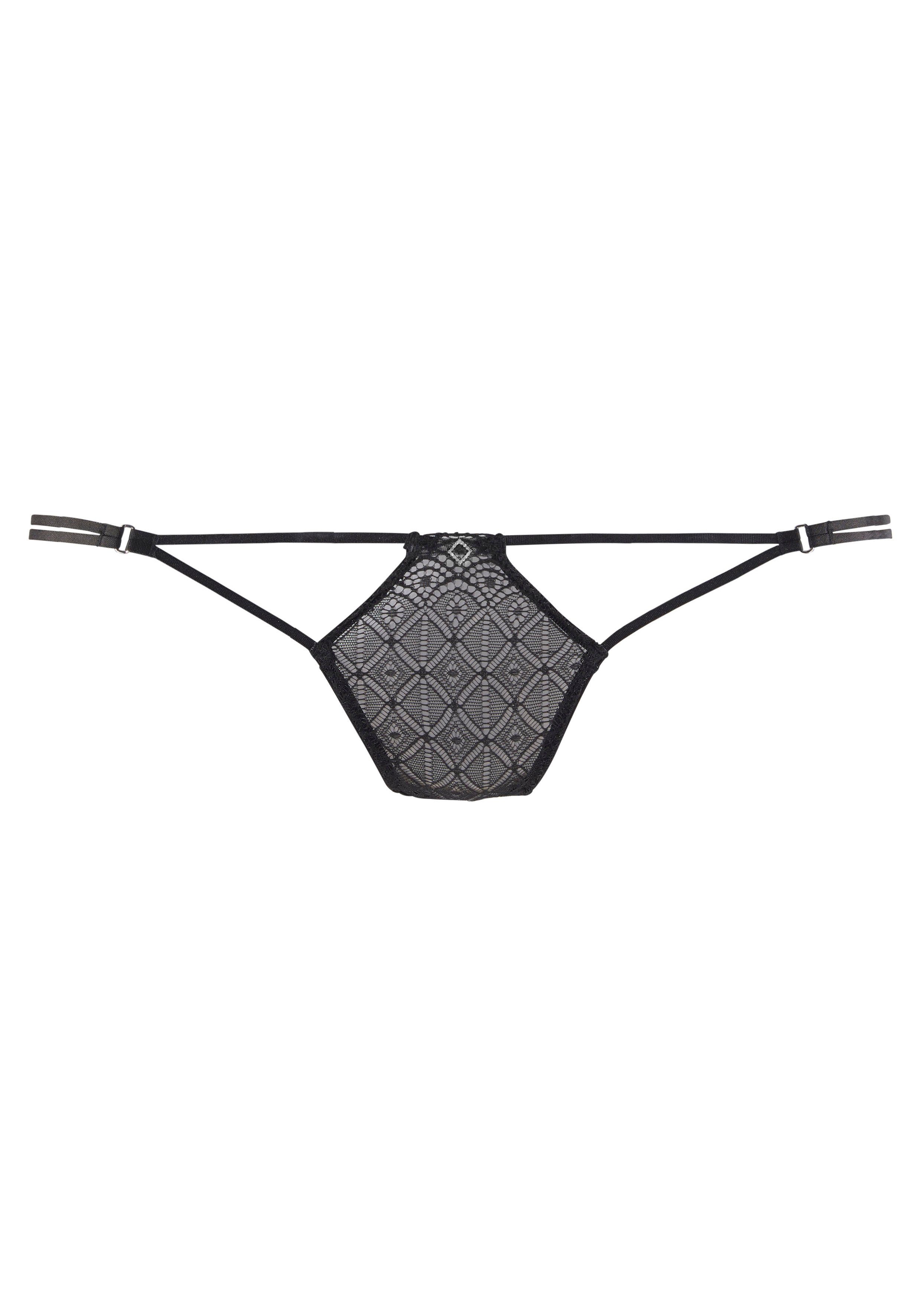petite fleur gold String met bandjes met strasdetails aan beide kanten opzij