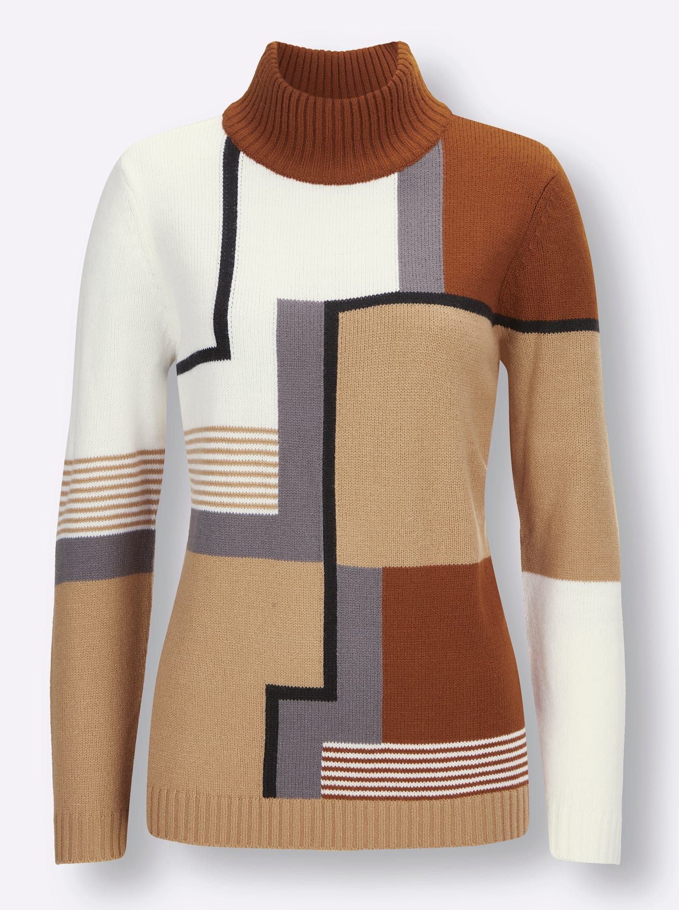 Classic Basics Lange Trui met opstaande kraag