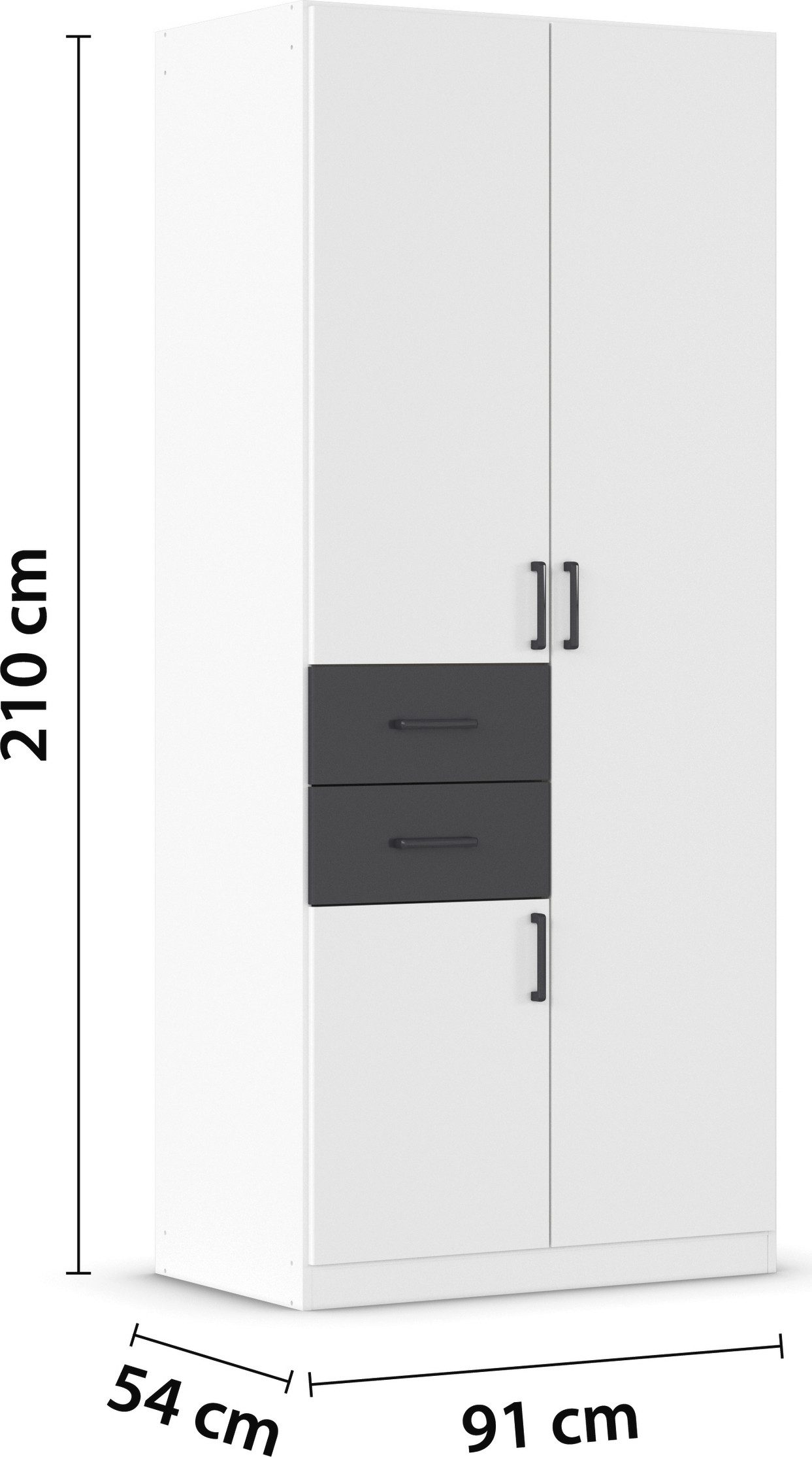 rauch Draaideurkast Kledingkast kast garderobe MAIKA met decor-front 2 lades, in verschillende breedtes, hoogtes, kleuren, made in germany