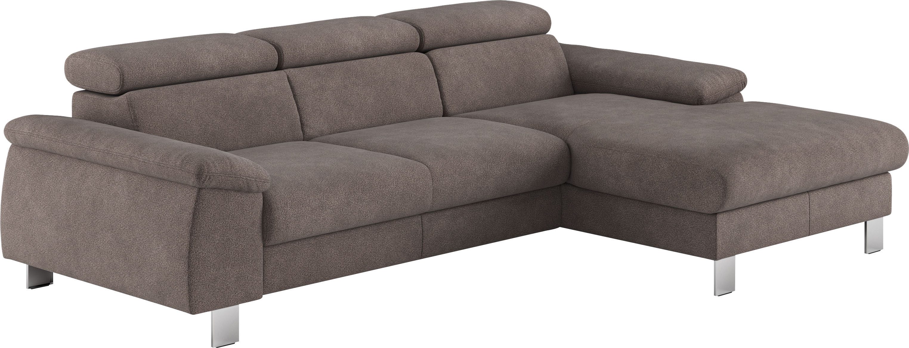 COTTA Hoekbank Komaris L-vorm met hoofdeindeverstelling keuze met bedfunctie, bedlade & verlichting