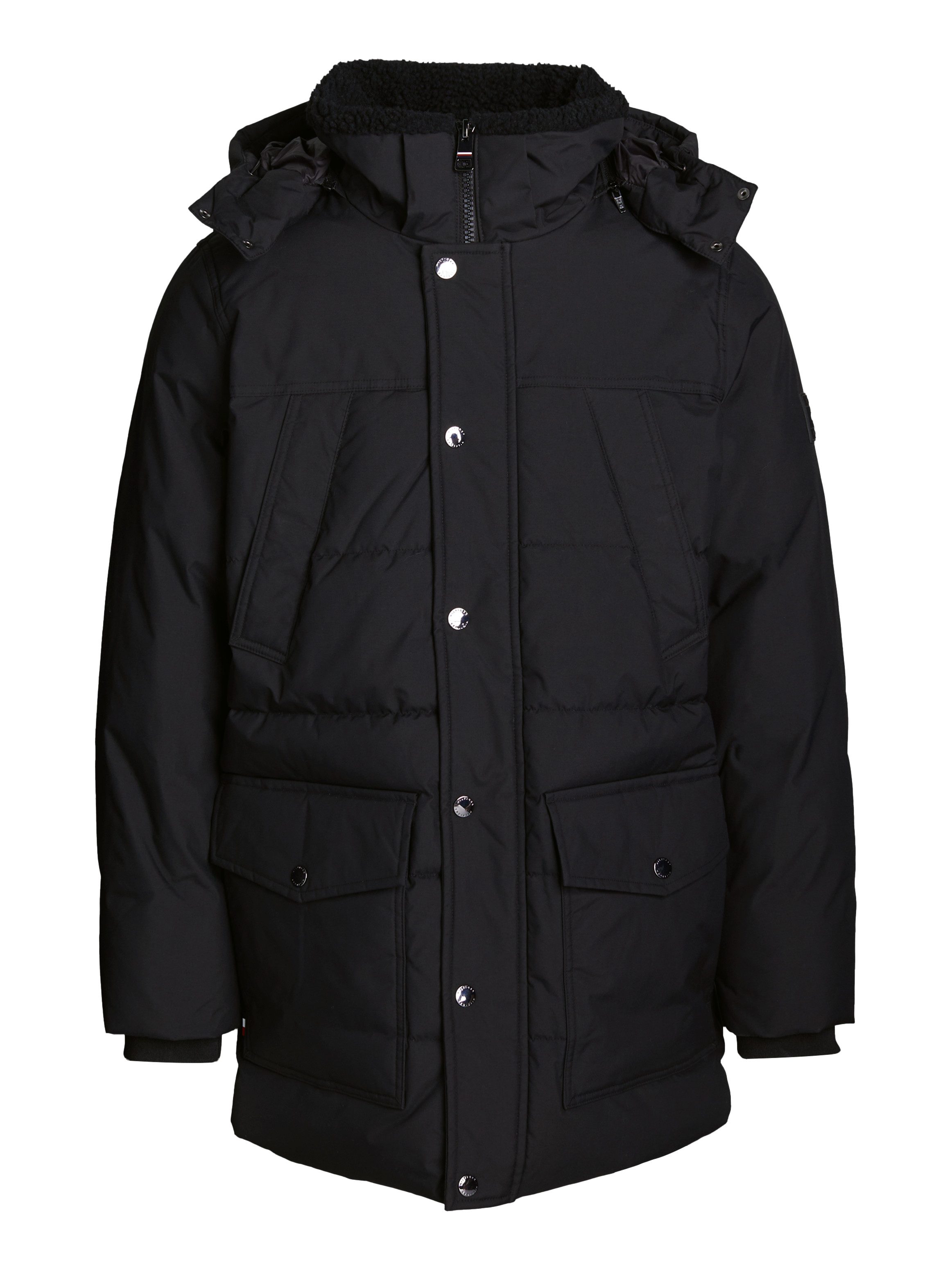 Tommy Hilfiger Parka Rockie Utility Parka hoog gesloten, staande kraag met faux bont