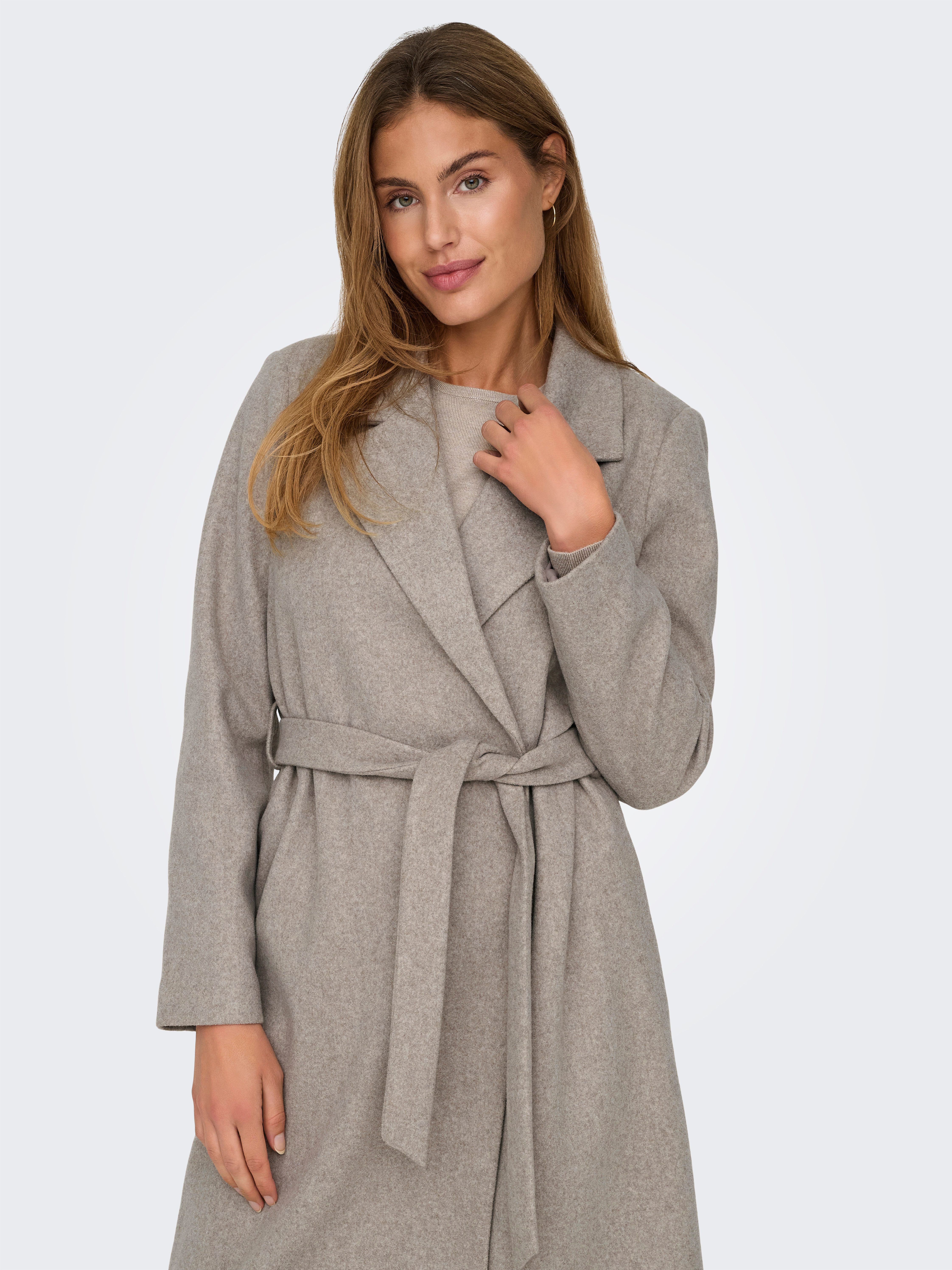 Only Lange jas ONLALVILDA LIFE WRAP COAT OTW
